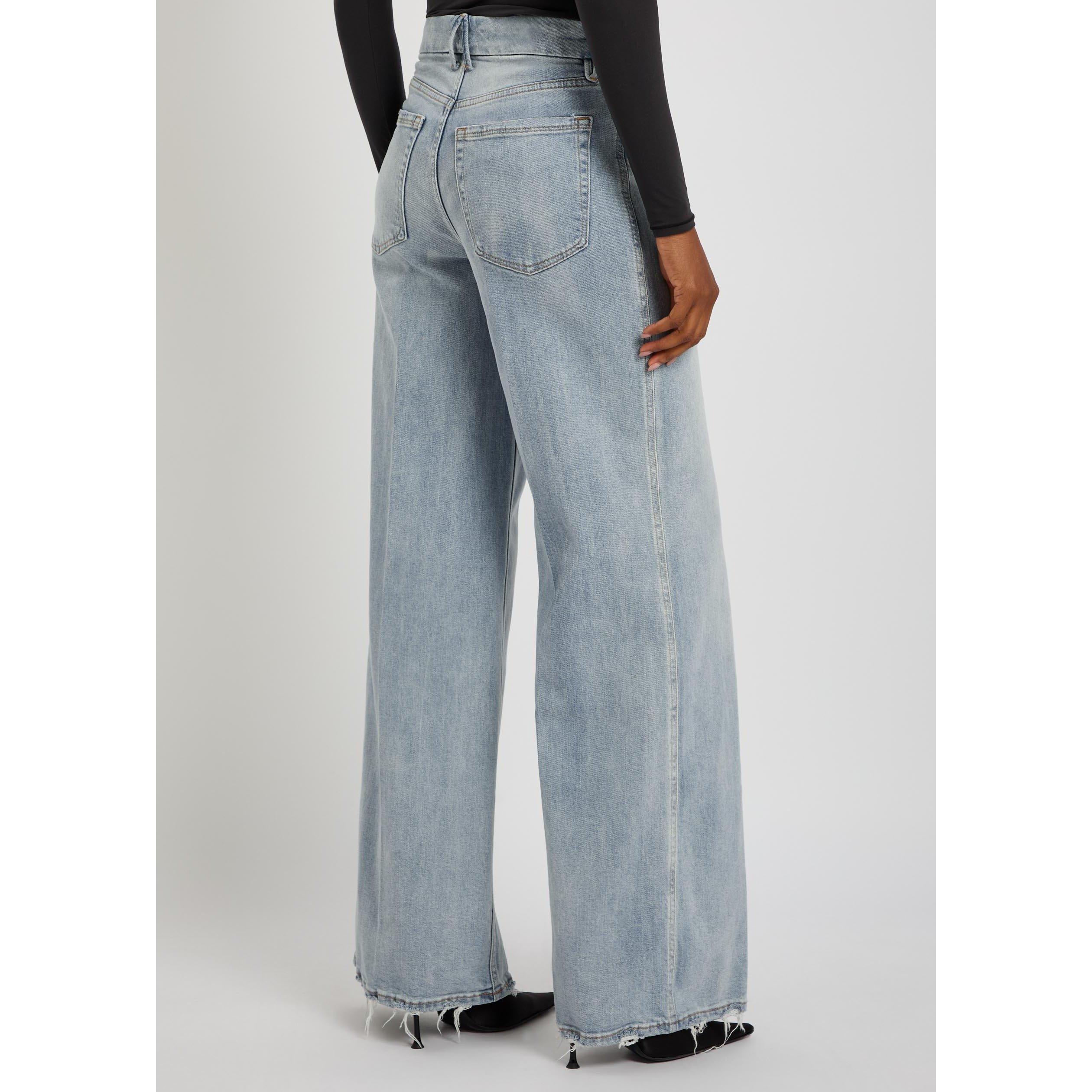 INDIGO - Good American - JE GOOD SKATE WIDE LEG JEANS - 3