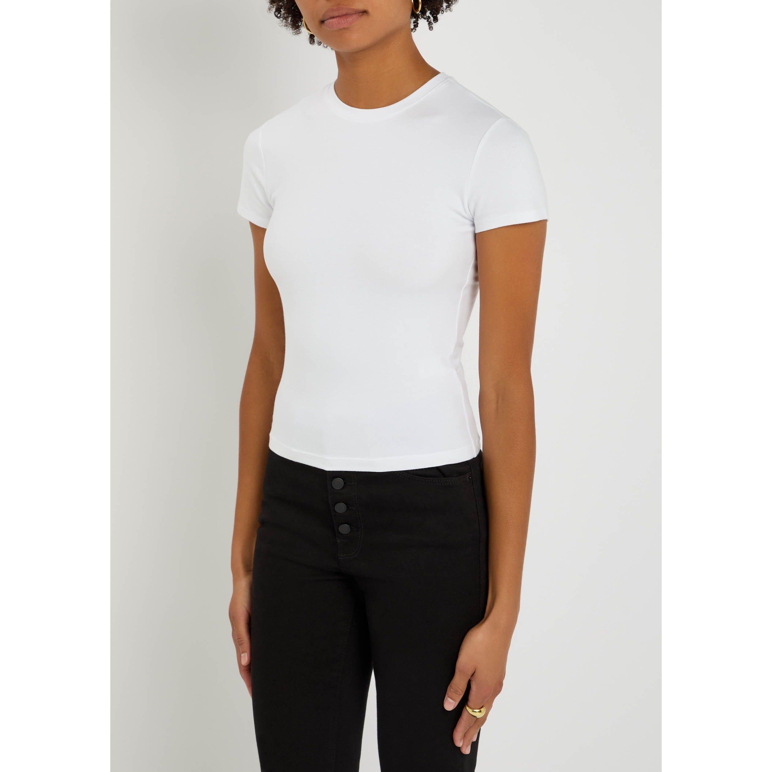 WHITE - Good American - Women's Super Stretch Cotton Slim-Fit Baby T-Shirt - 2