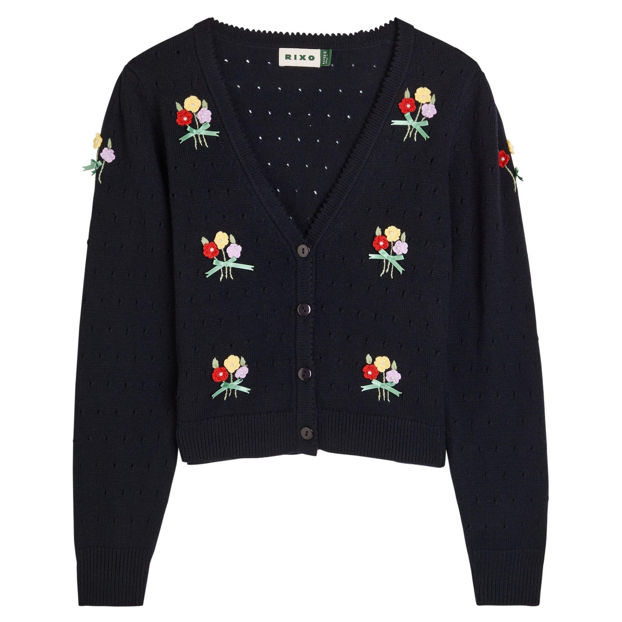 NAVY AND OTHER - RIXO - K MERINDA CARDIGAN