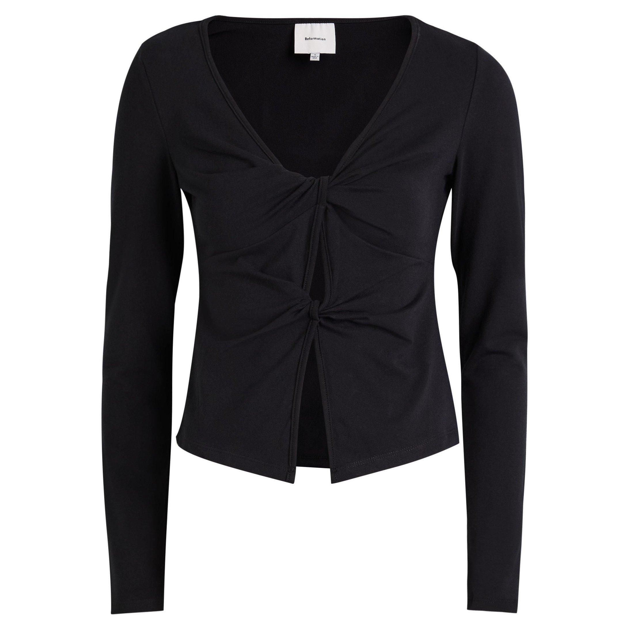 BLACK - Reformation - T Silas Knit Top