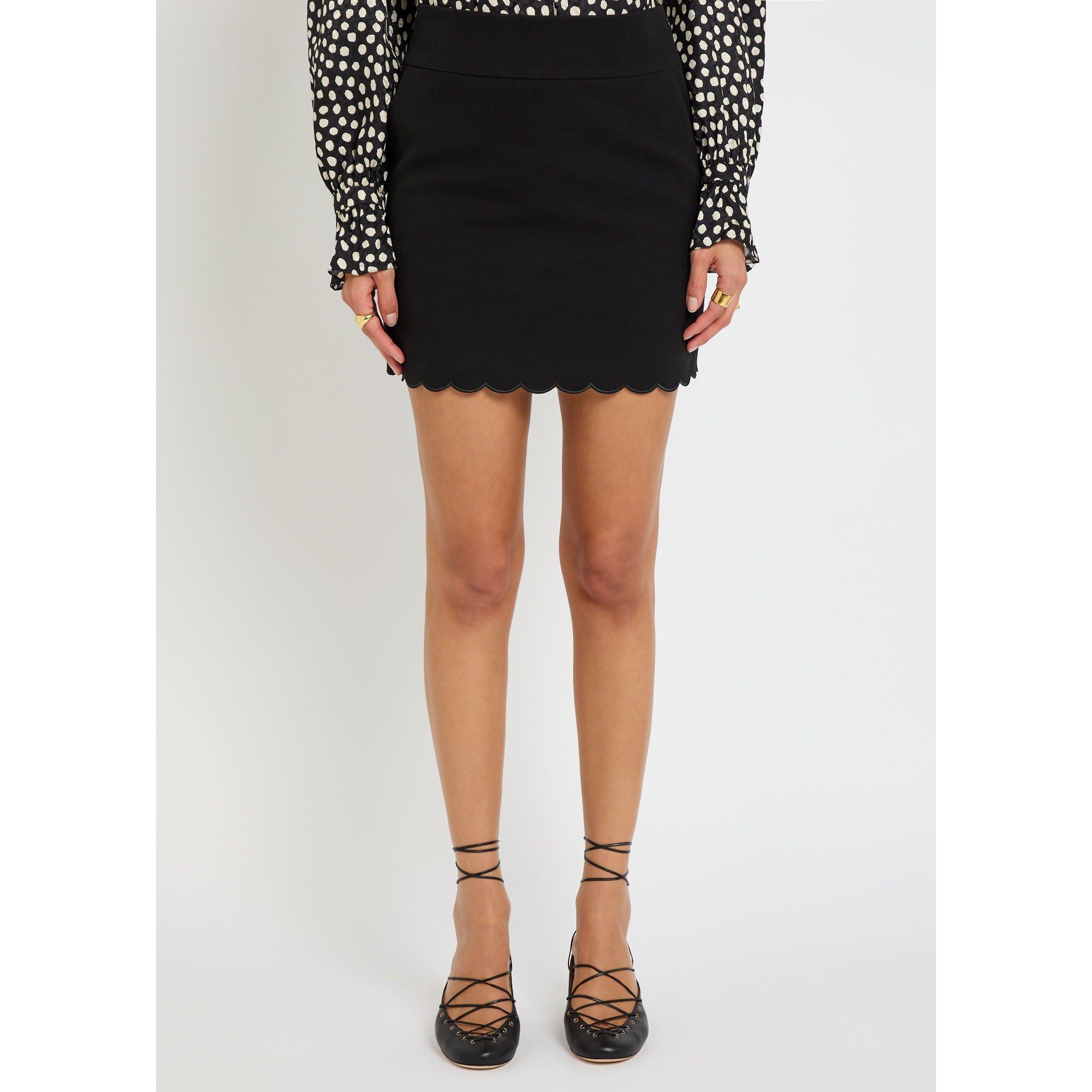 BLACK - Chloe - SCALLOPED MINI SKIRT - 2