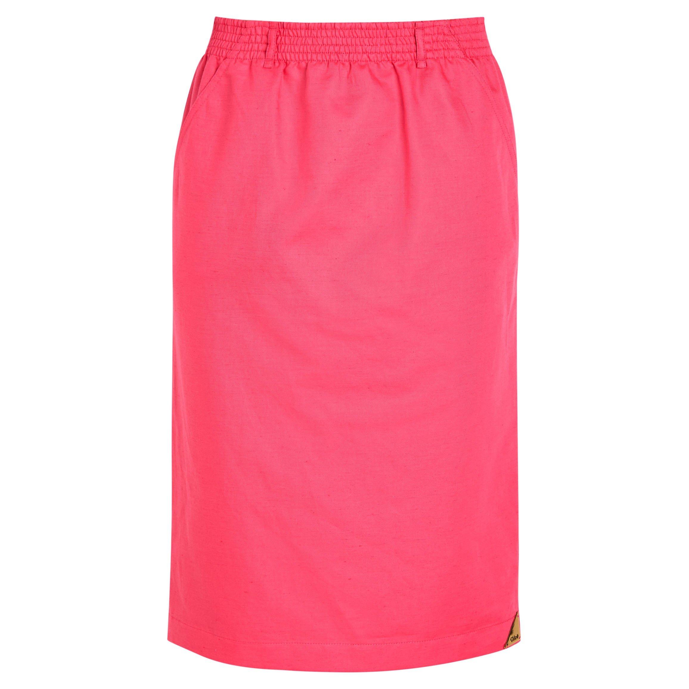PINK - Chloe - Women's Cotton Gabardine Midi Skirt - 1