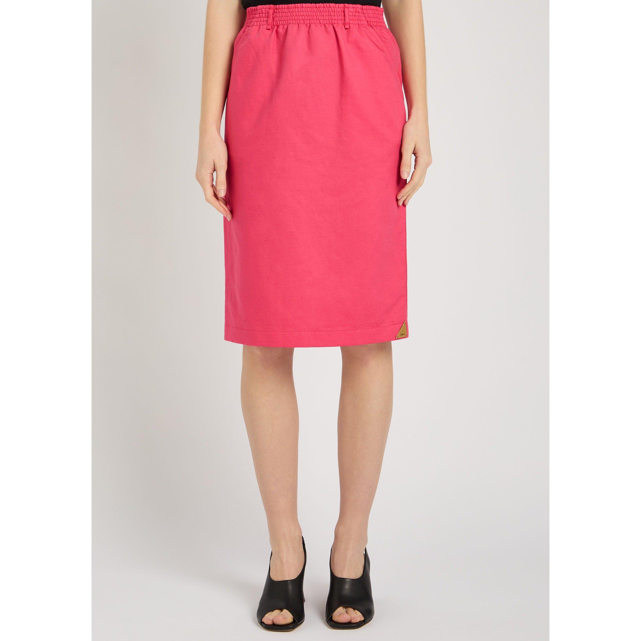PINK - Chloe - Women's Cotton Gabardine Midi Skirt - 2