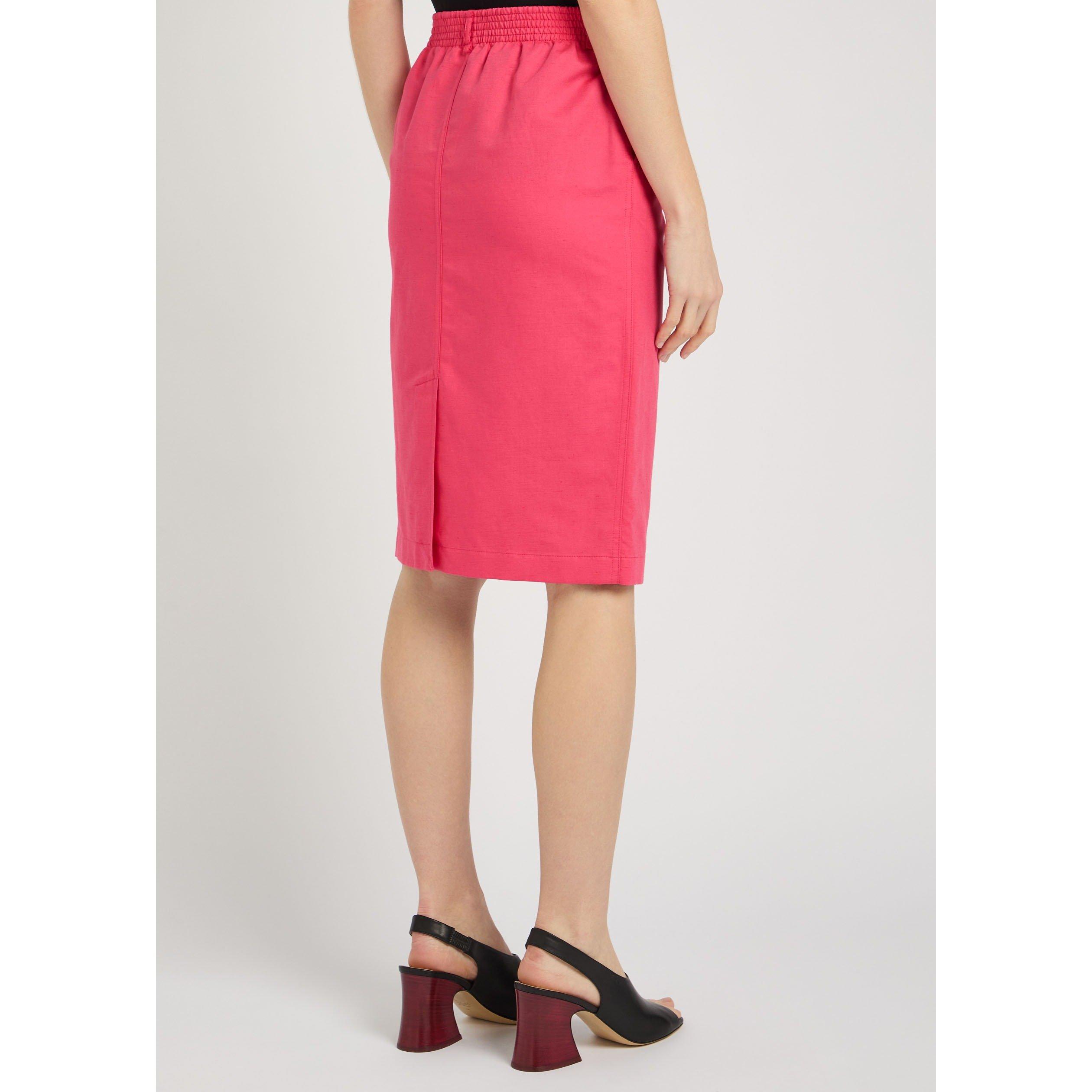 PINK - Chloe - Women's Cotton Gabardine Midi Skirt - 3