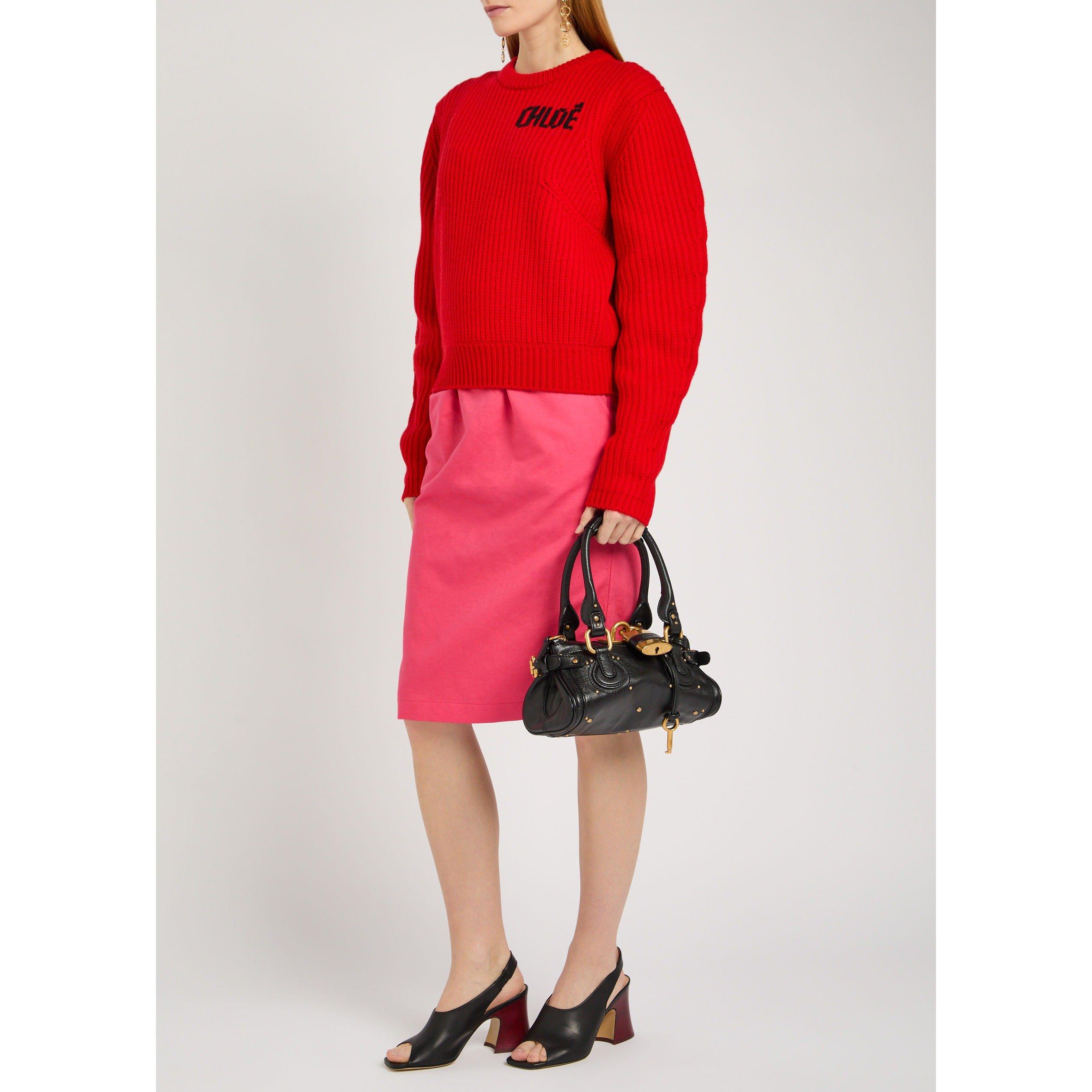 PINK - Chloe - Women's Cotton Gabardine Midi Skirt - 5