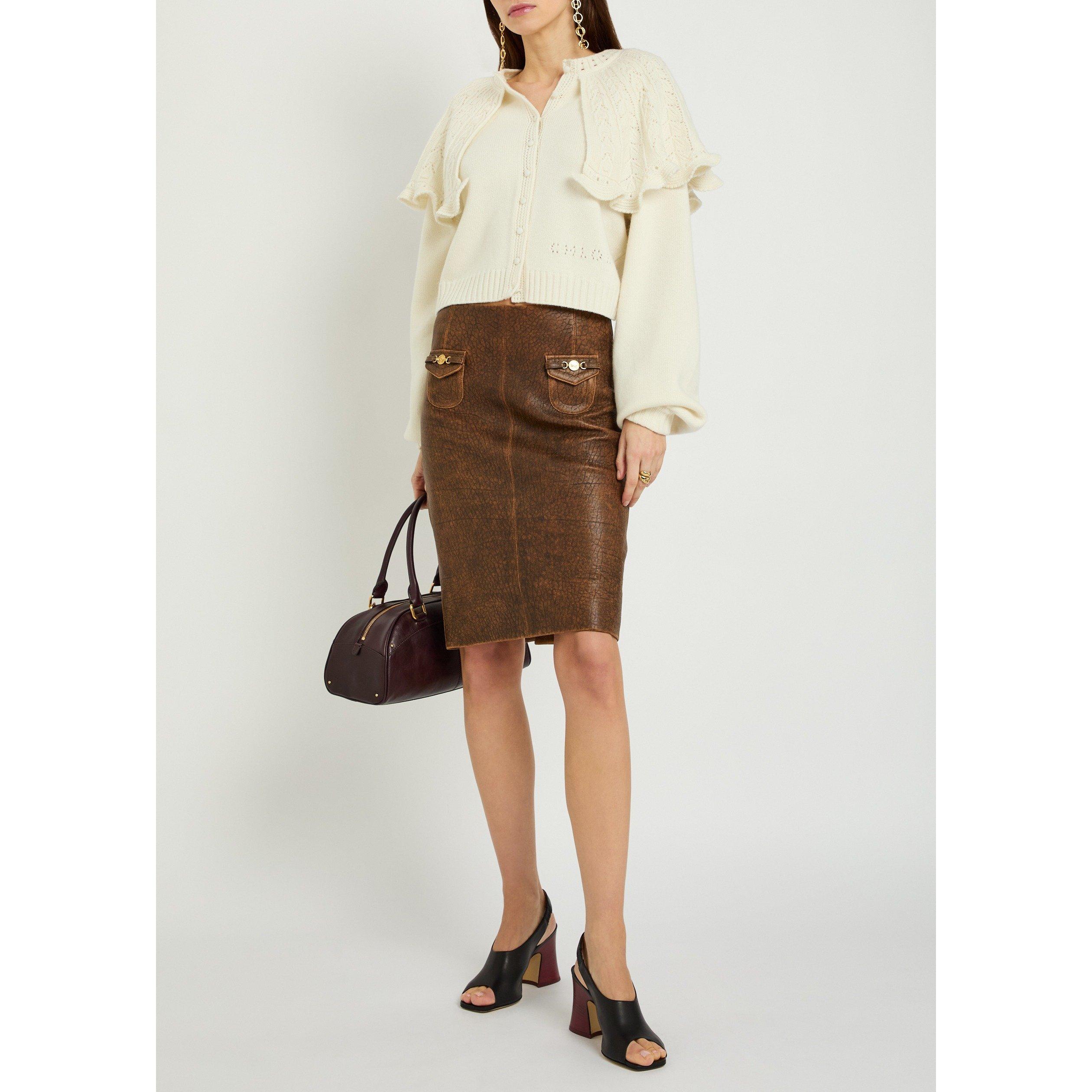 OFF WHITE - Chloe - Women's Collar Detail Wool Cardigan - 5