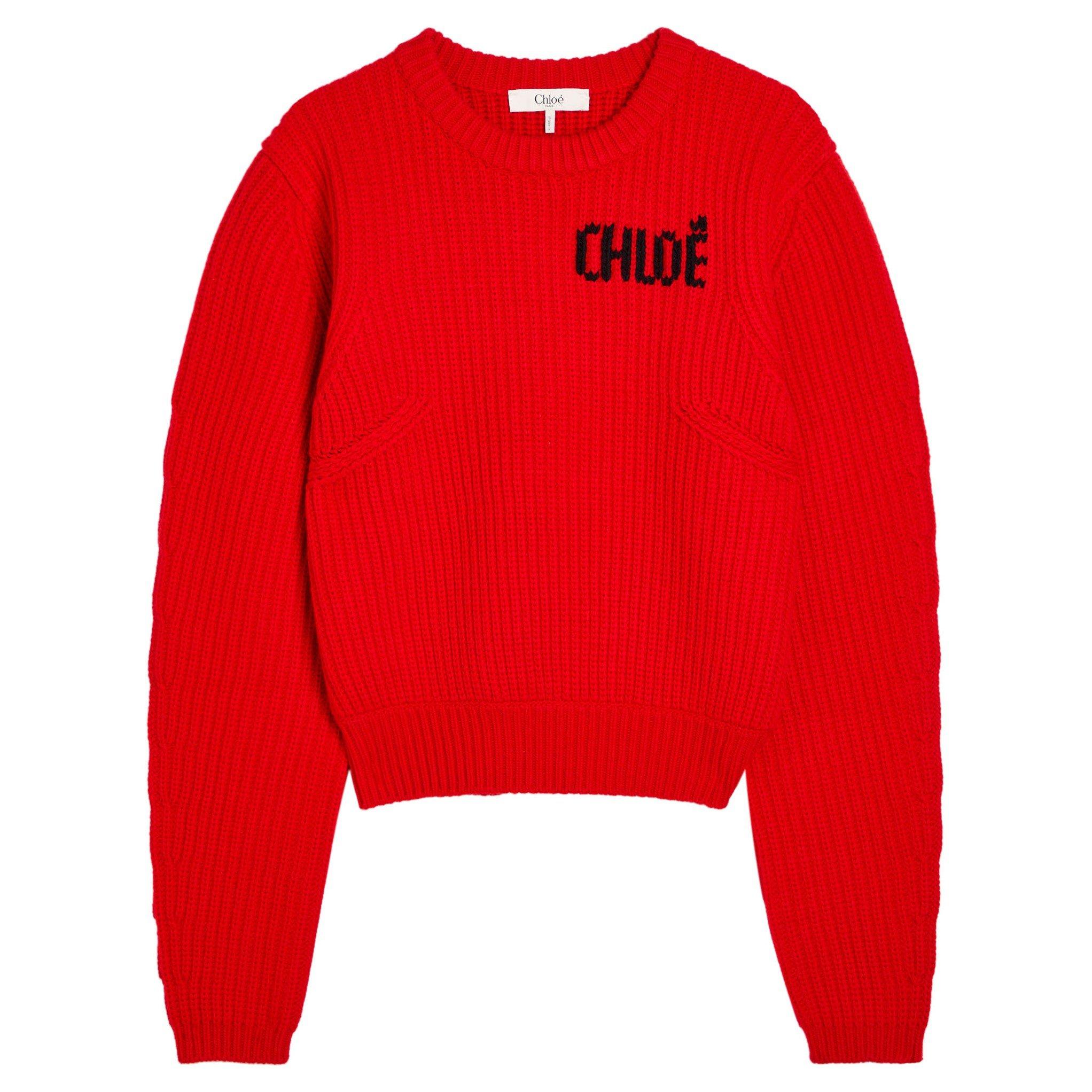 Chloe Women's Logo Wool Cashmere Crew-Neck Jumper