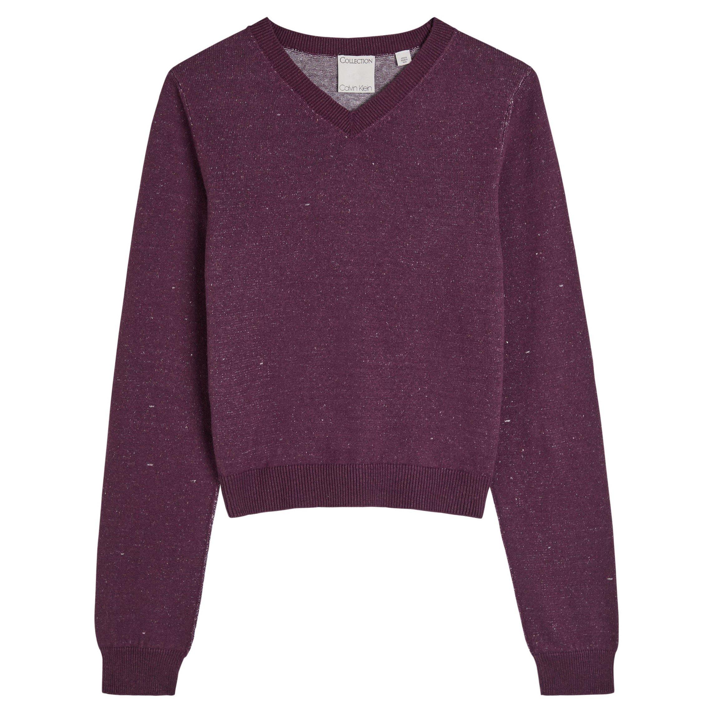BURGUNDY - Calvin Klein - CELIA V NECK KNIT - 1
