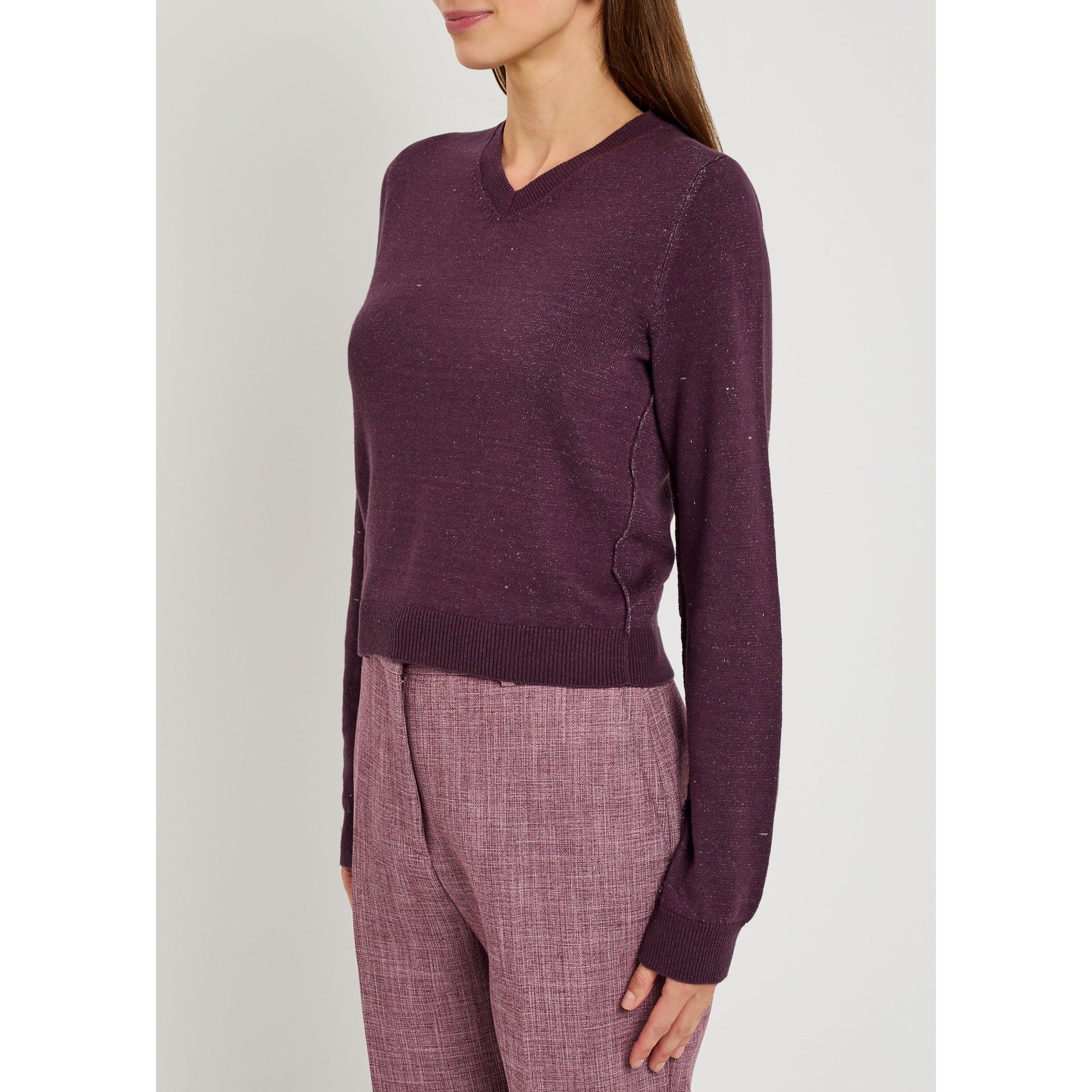 BURGUNDY - Calvin Klein - CELIA V NECK KNIT - 2