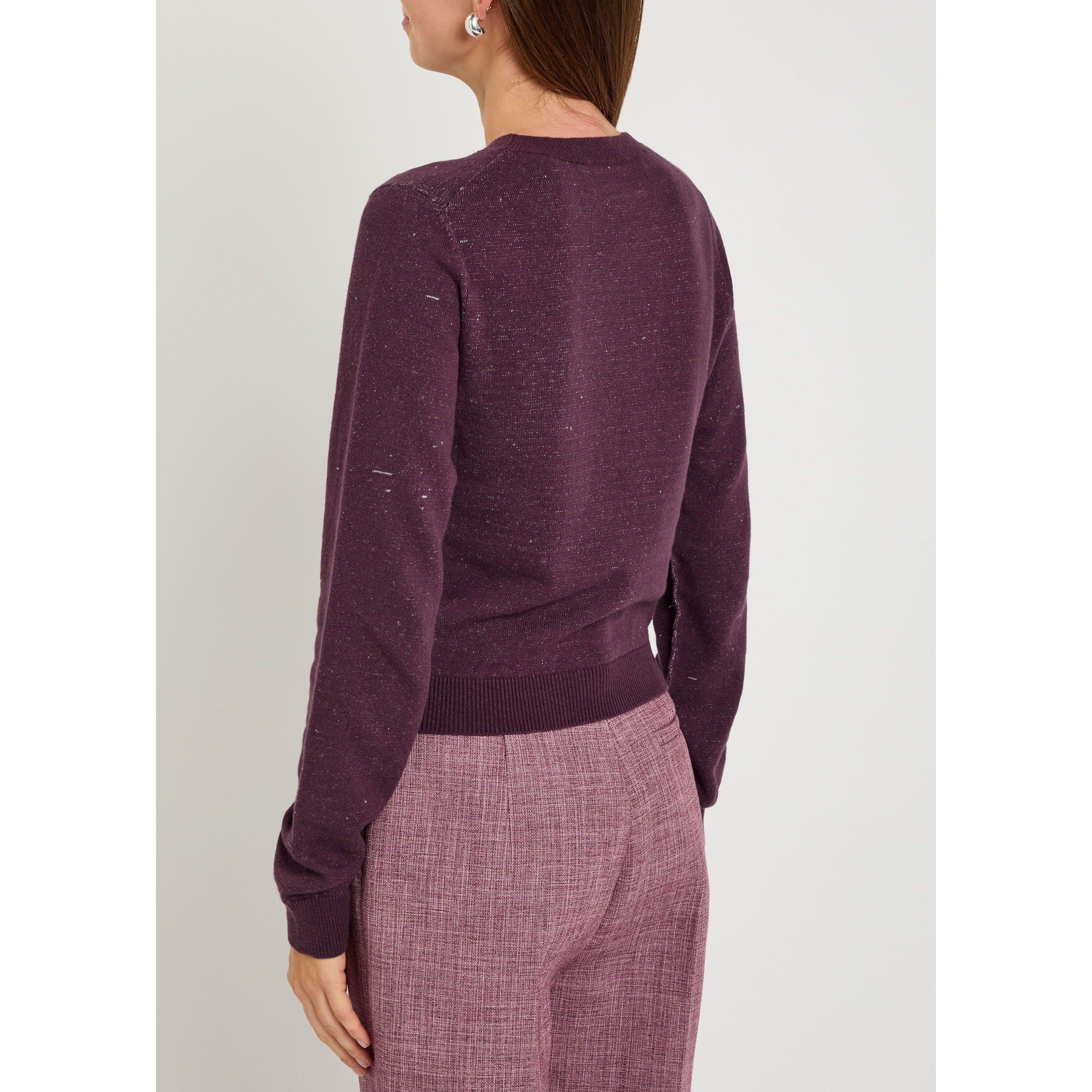 BURGUNDY - Calvin Klein - CELIA V NECK KNIT - 3