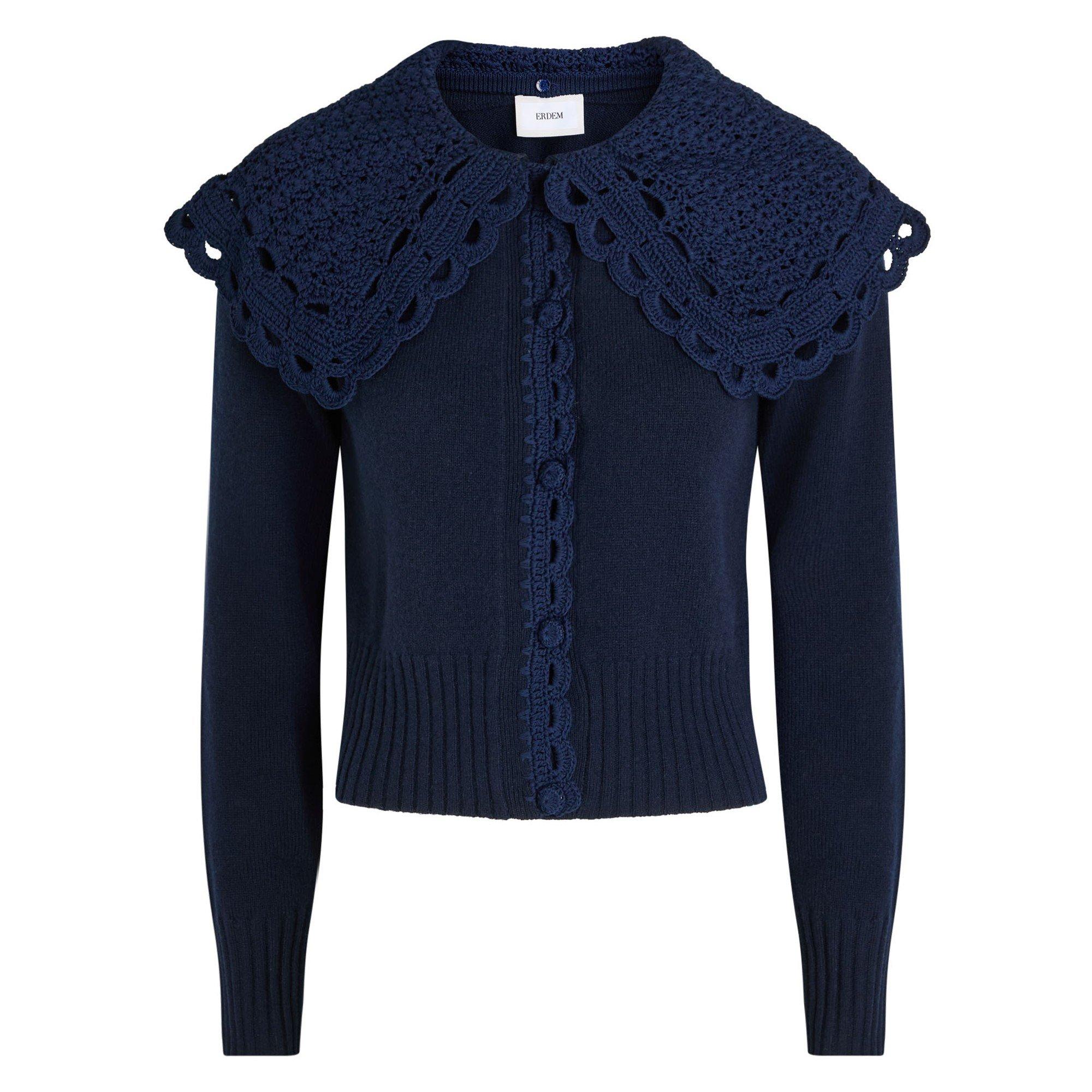 NAVY - Erdem - Women's Wool Slim-Fit Cardigan - 1
