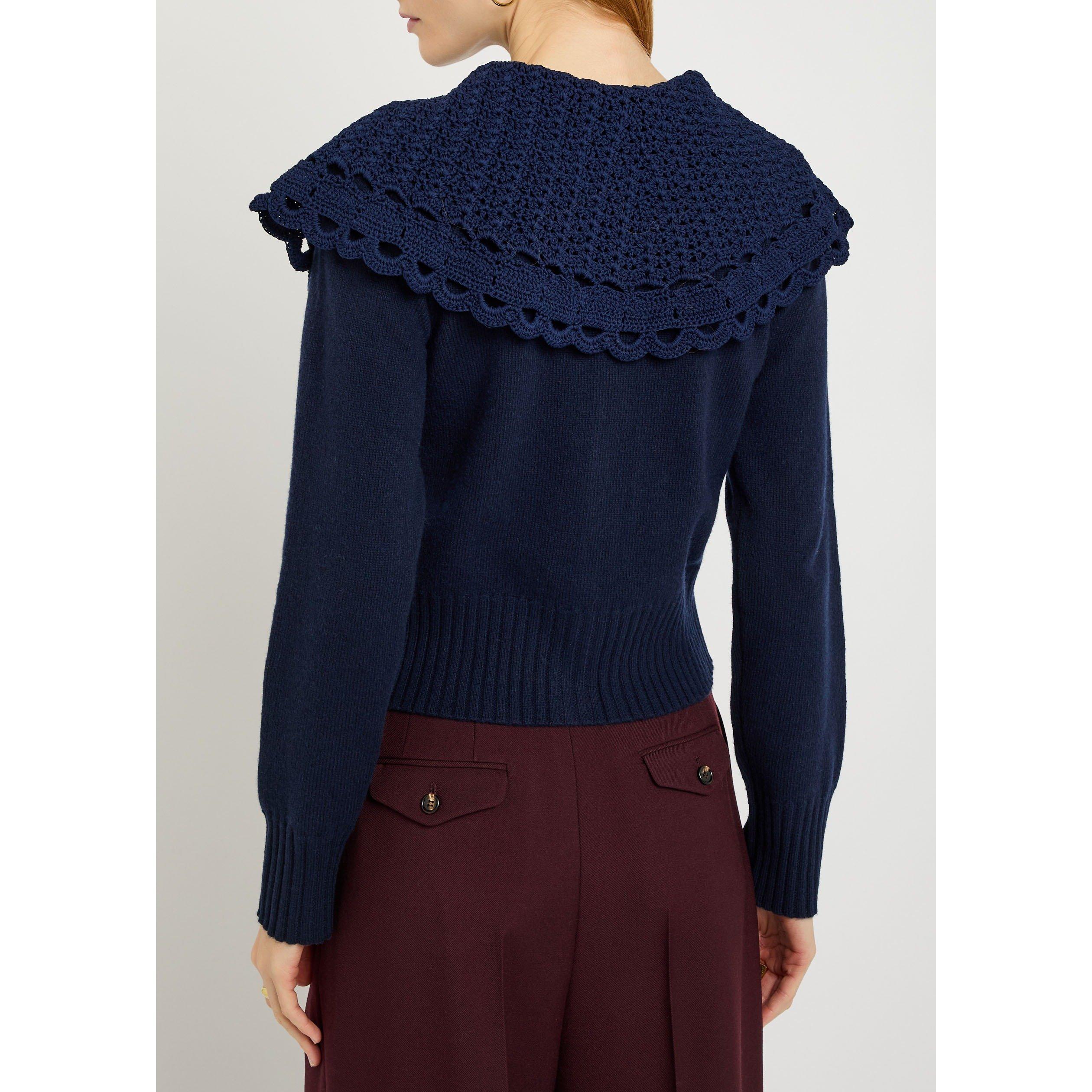 NAVY - Erdem - Women's Wool Slim-Fit Cardigan - 3