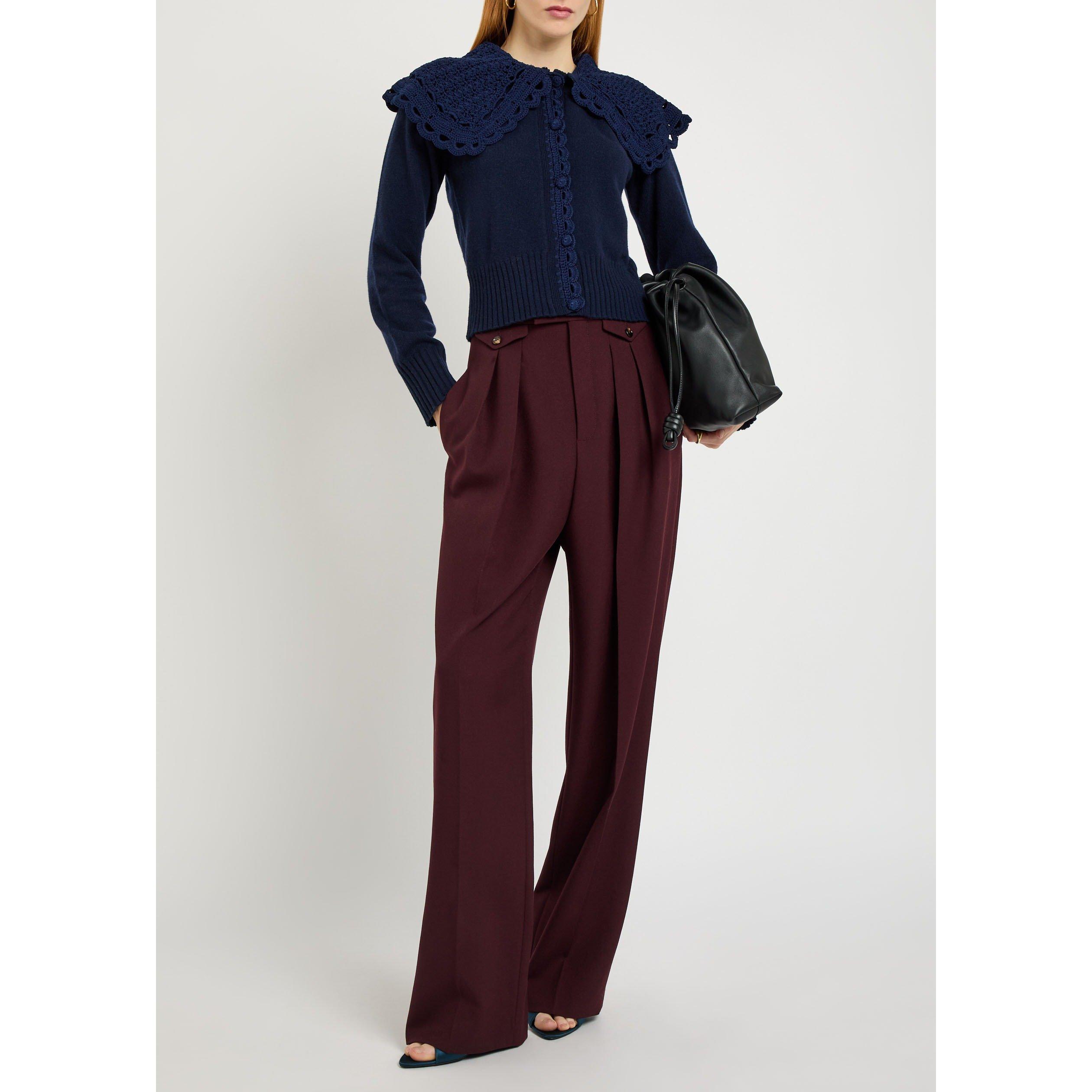 NAVY - Erdem - Women's Wool Slim-Fit Cardigan - 6