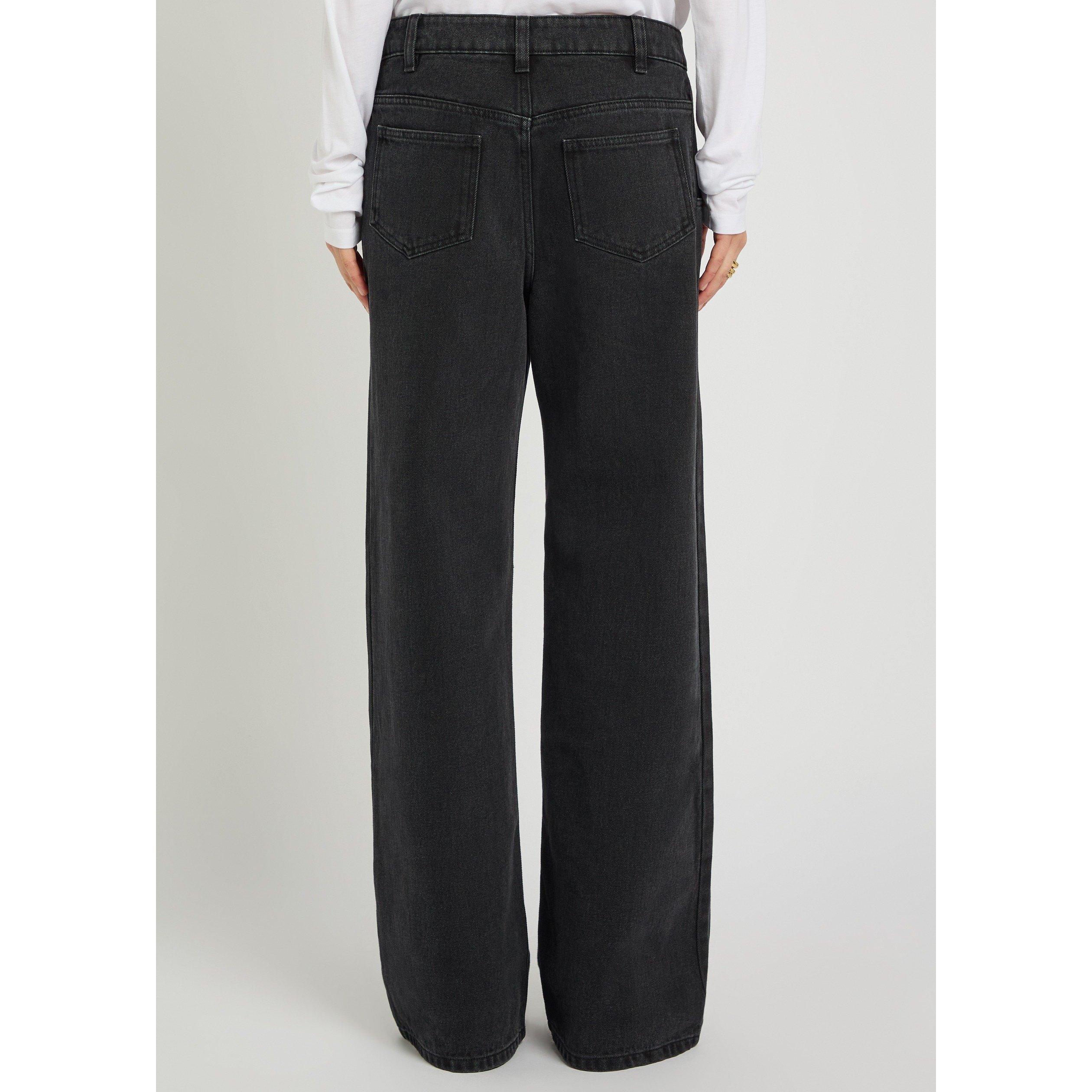BLACK - Liberowe - Women's Alba Cotton Mid-Rise Wide-Leg Jeans - 3