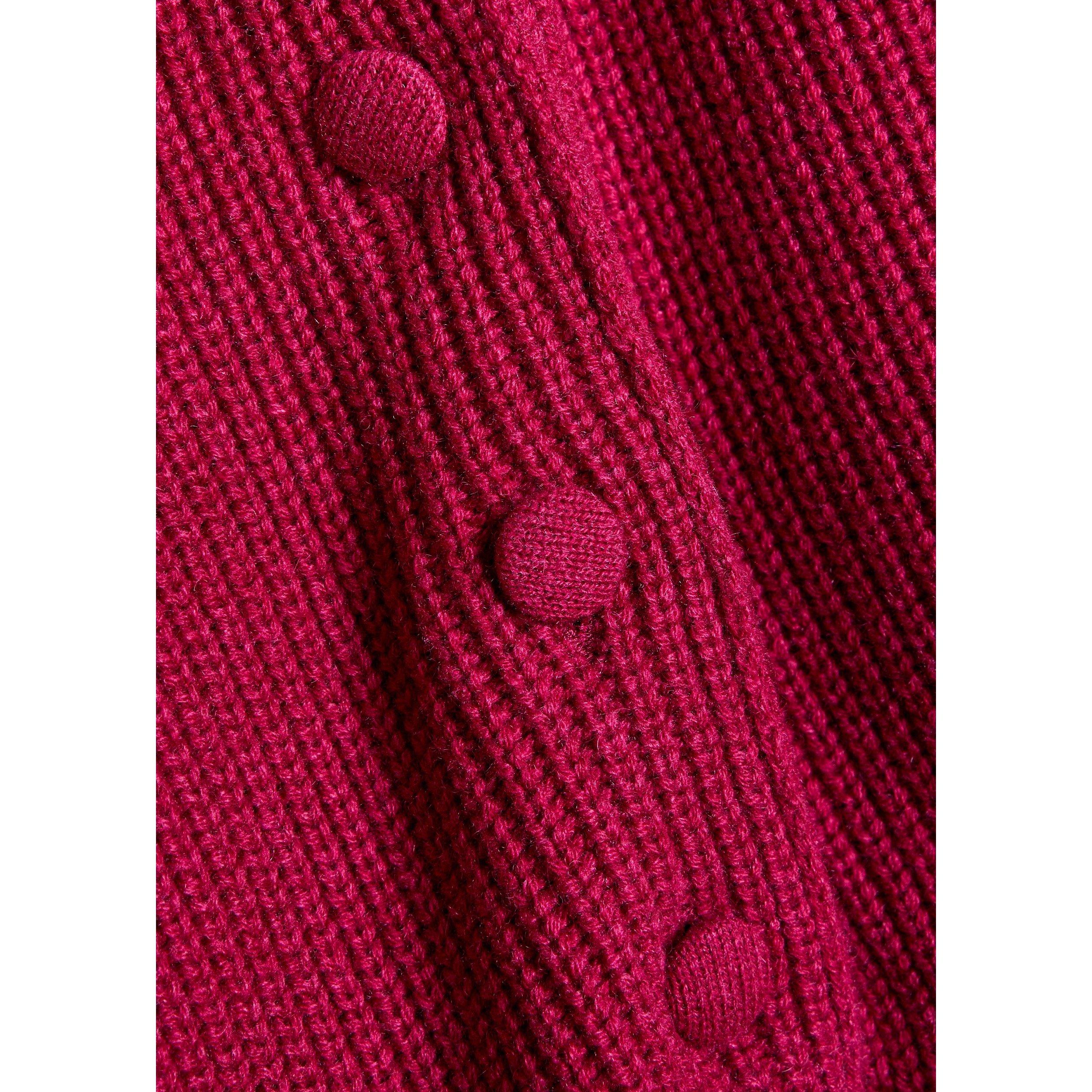 DARK PINK - Liberowe - KW PEPLUM CASHMRE KNT CARDIGAN - 4