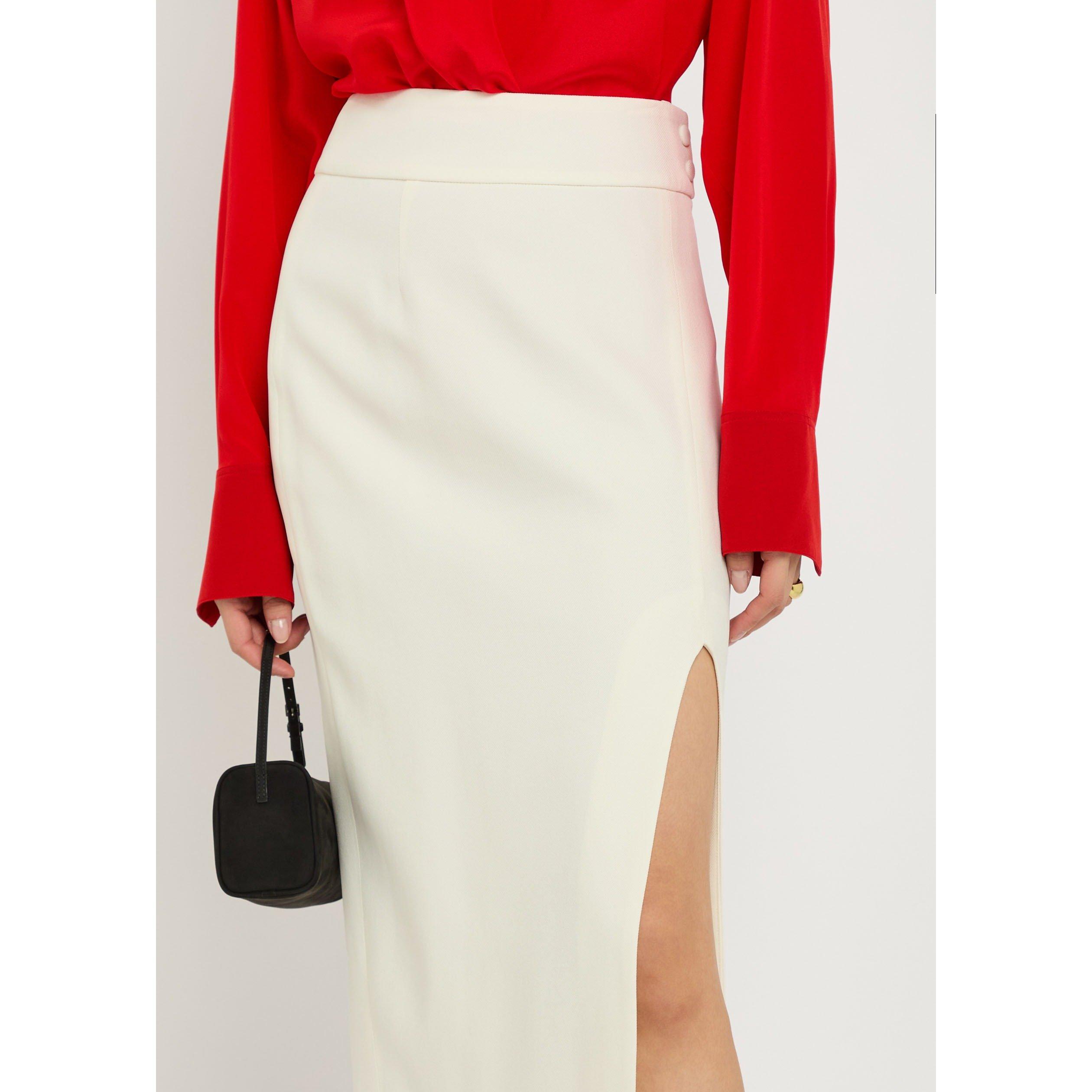 IVORY - Victoria Beckham - SPLIT DETAIL SKIRT - 4