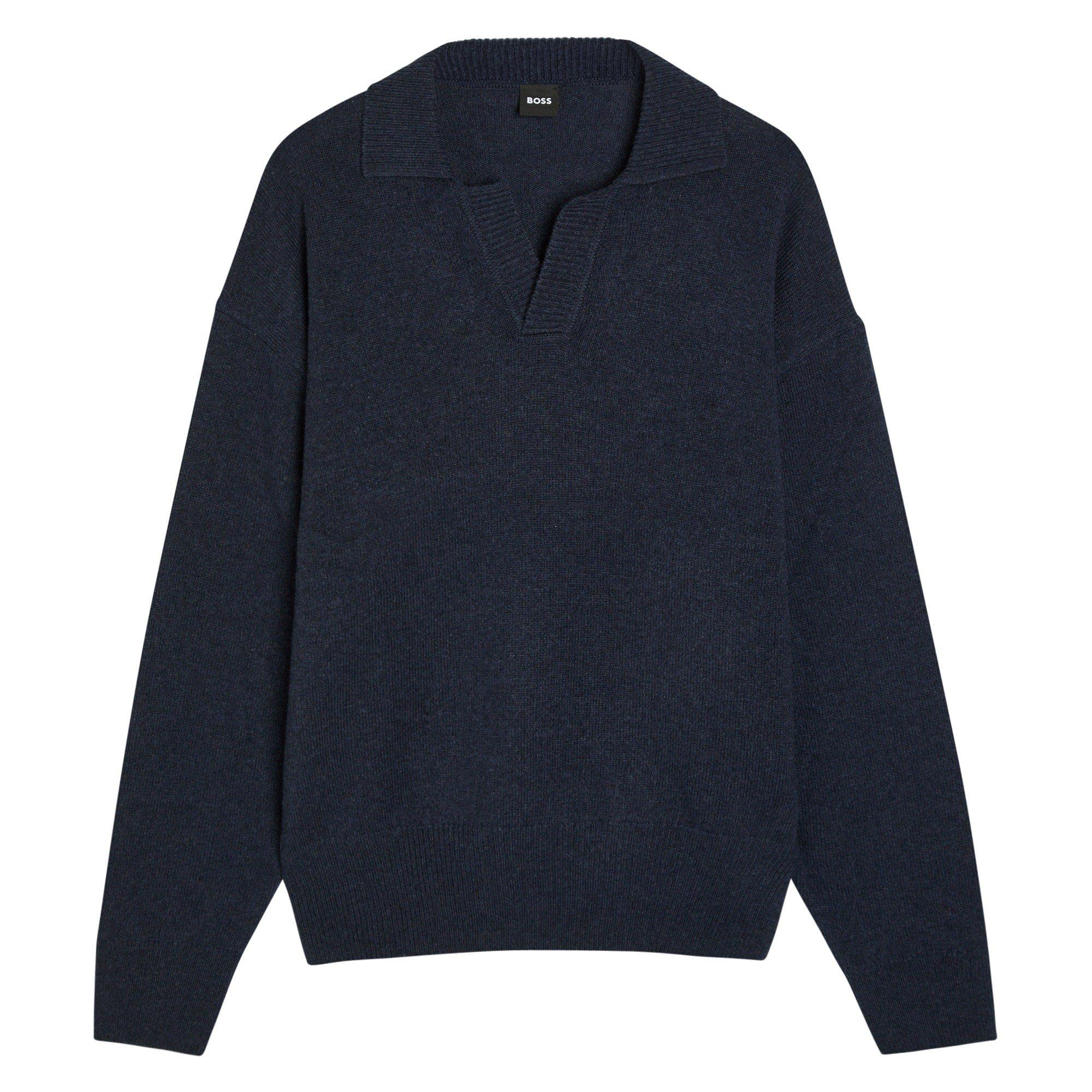 NAVY - Boss - BOSS KNIT POLO LS CMP CLR - 1
