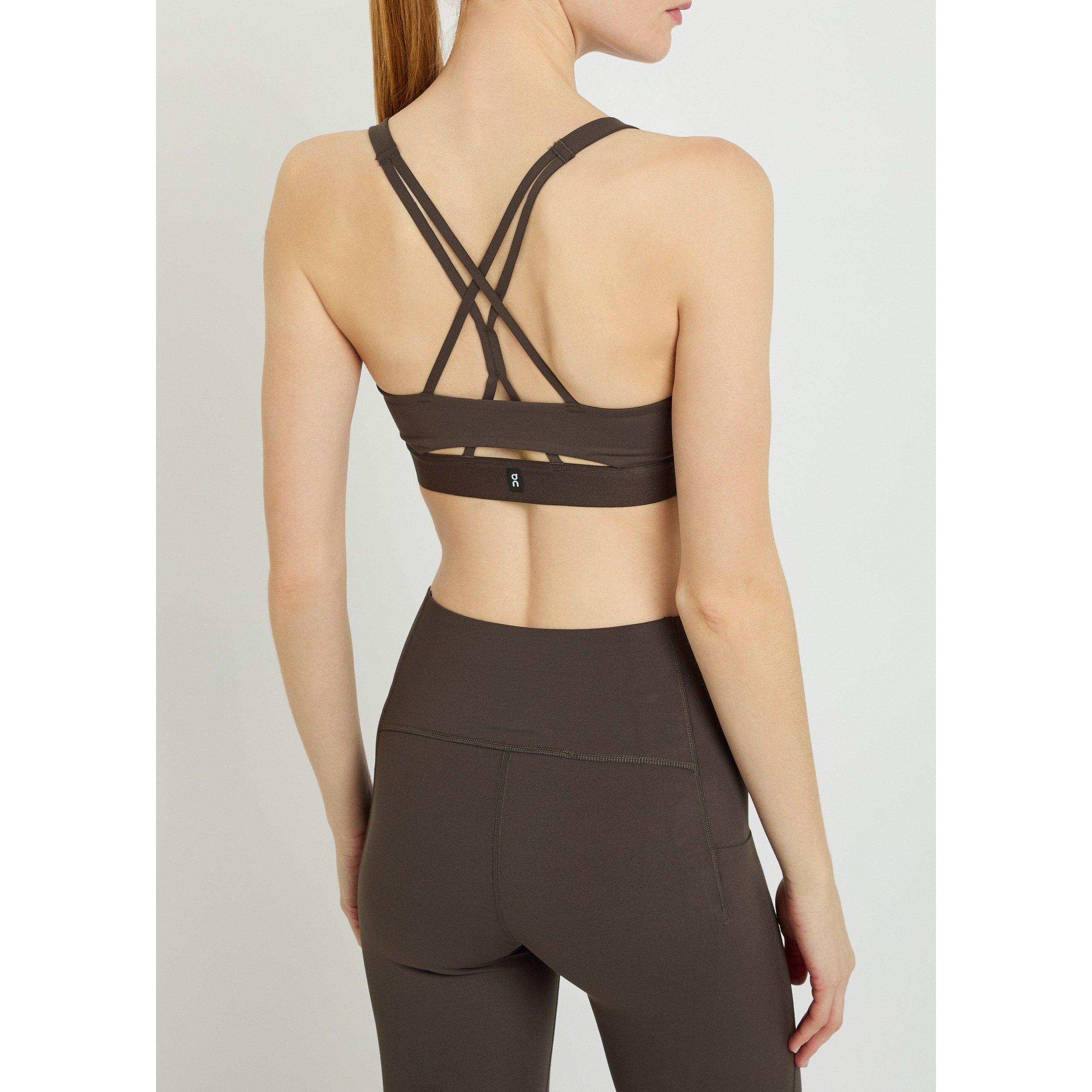 BROWN - On - Women's Studio Racer-Back Low Impact Sports Bra - 3