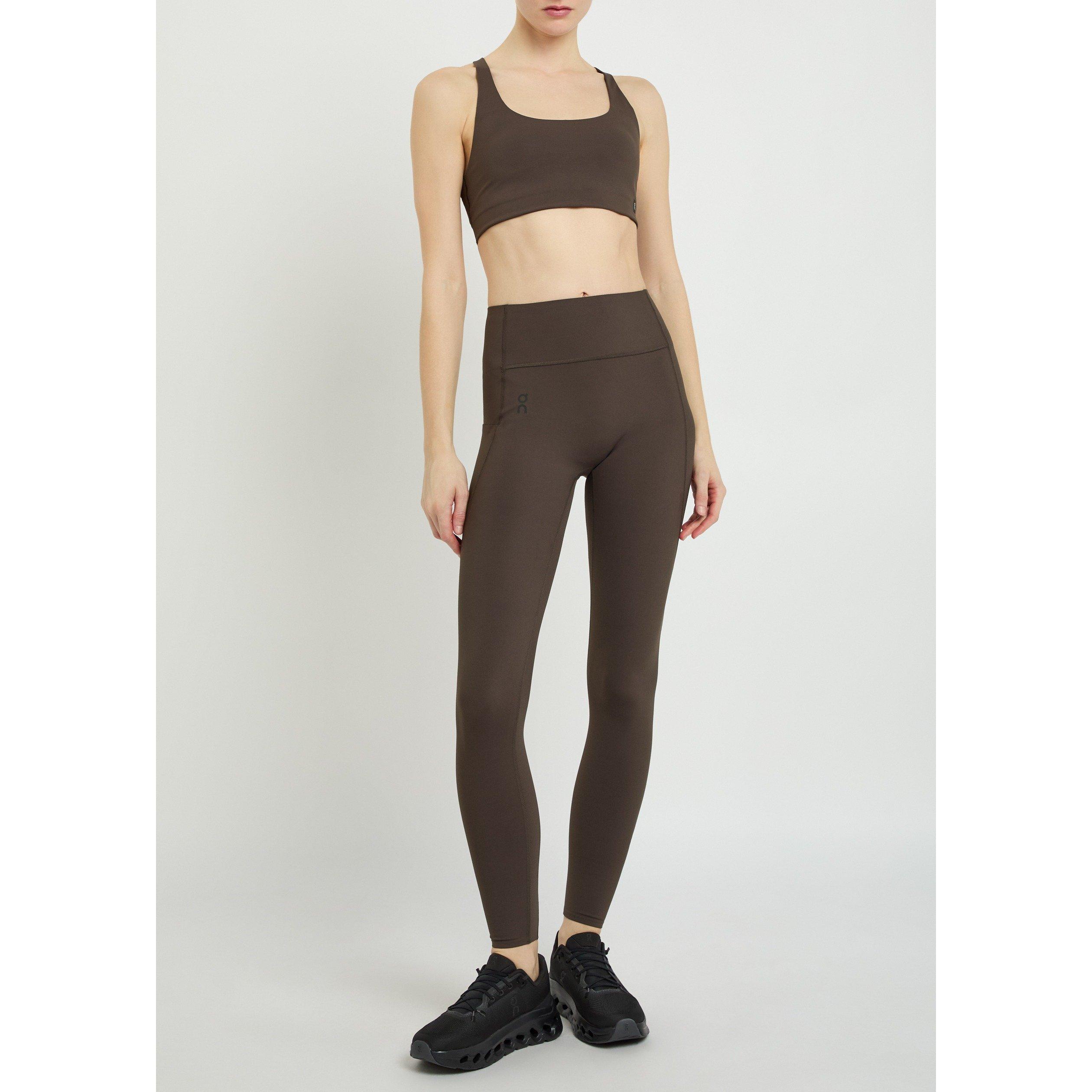 BROWN - On - Women's Studio Racer-Back Low Impact Sports Bra - 5