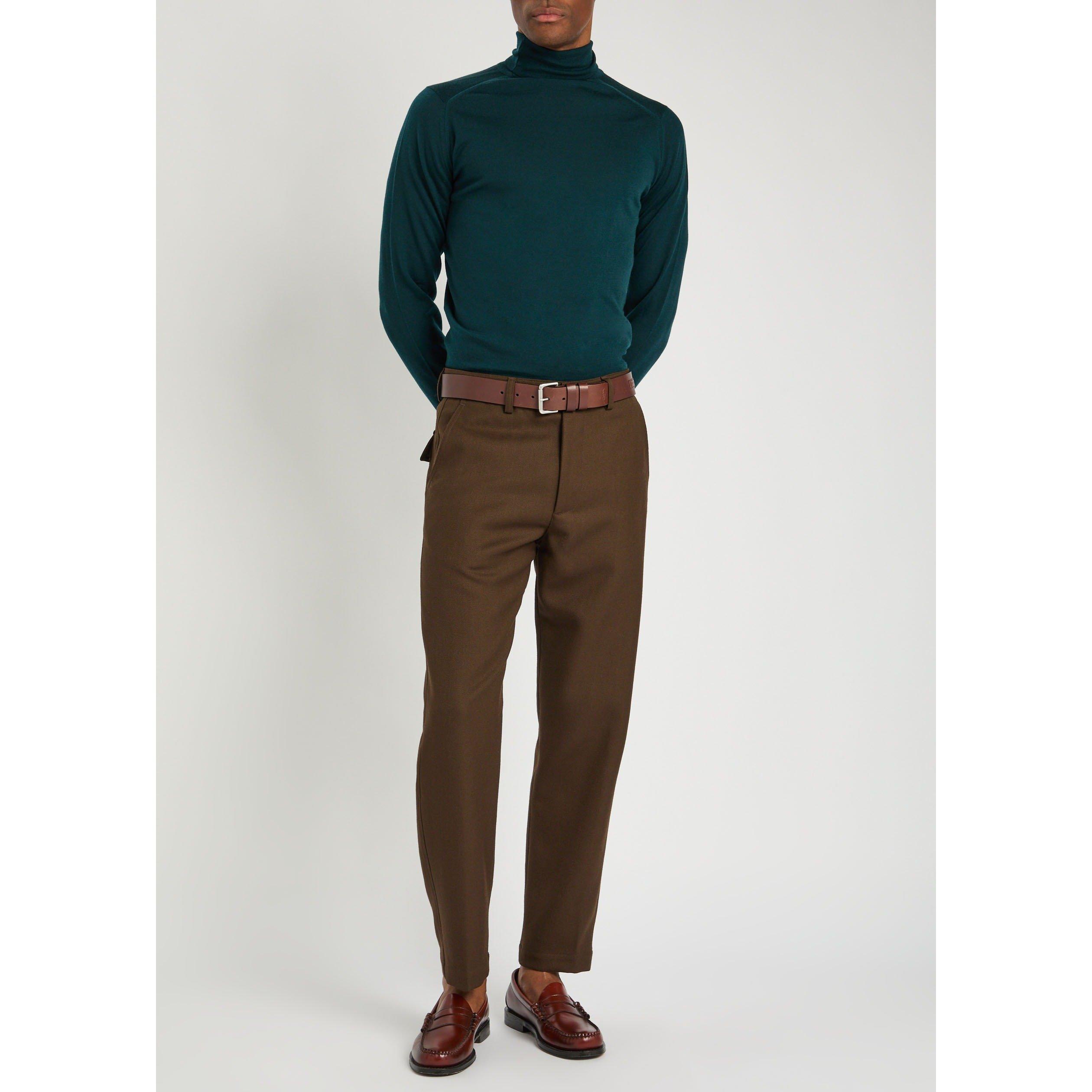 DARK GREEN - John Smedley - SMED KNIT TRTLE NECK CHERWELL - 5