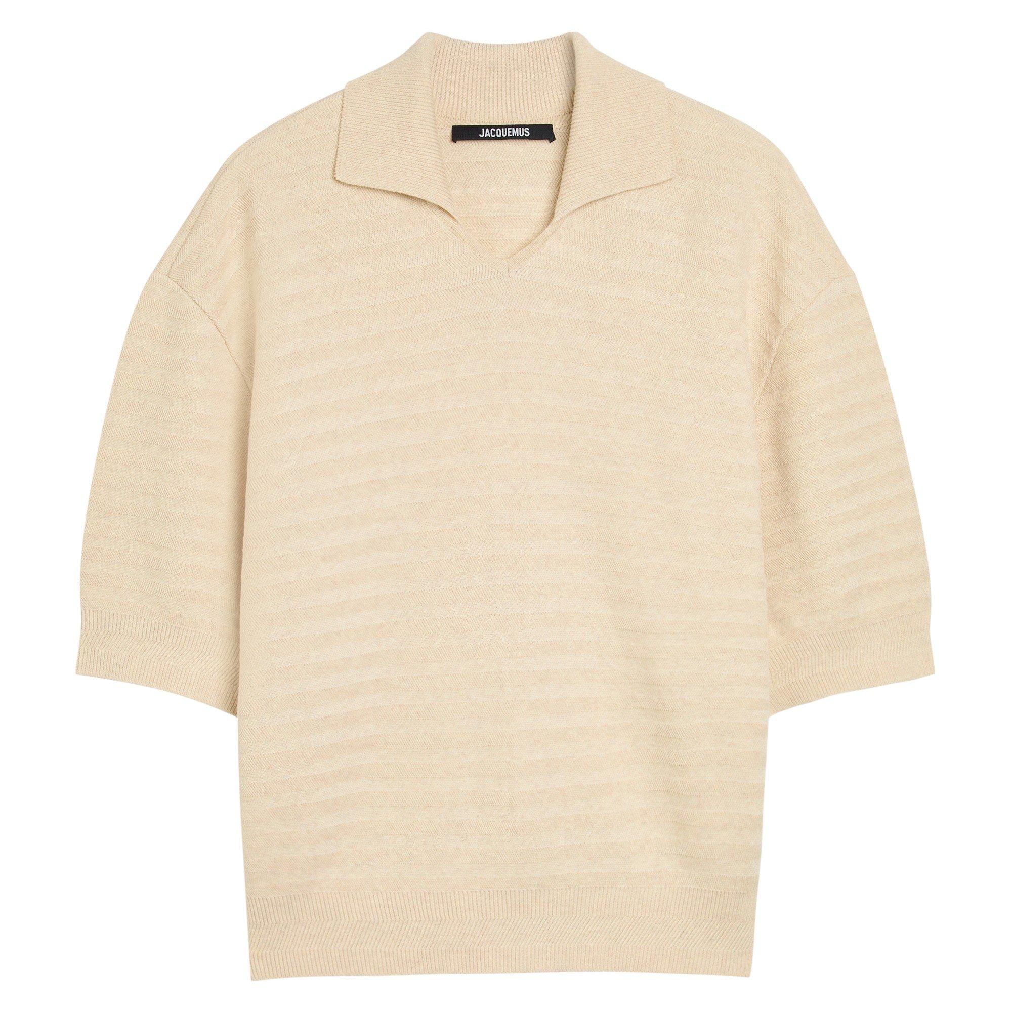 BEIGE - Jacquemus - JAC LE POLO MAILLE CHEVRON - 1