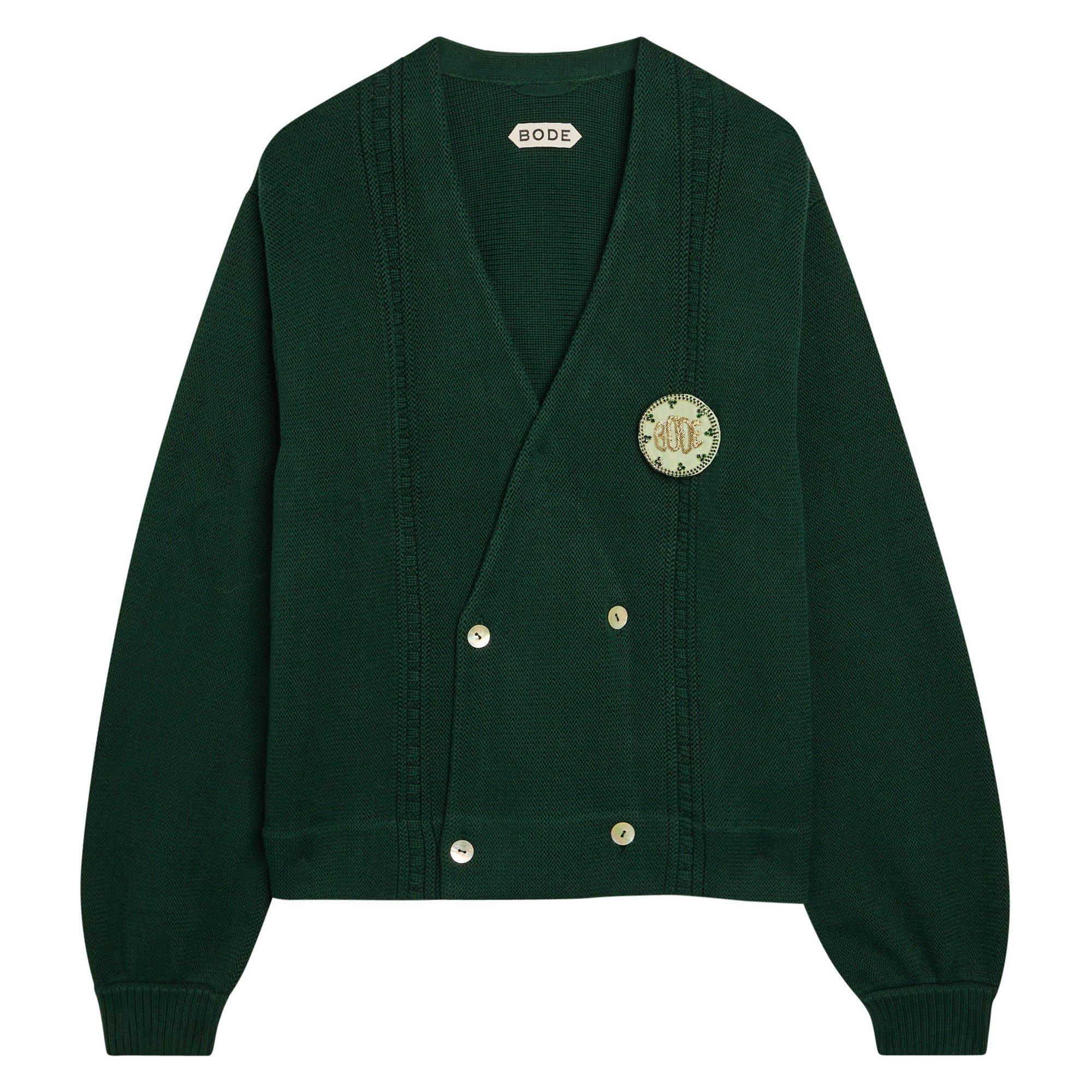 DARK GREEN - Bode - BODE DOUBLE BREASTED CARDIGAN