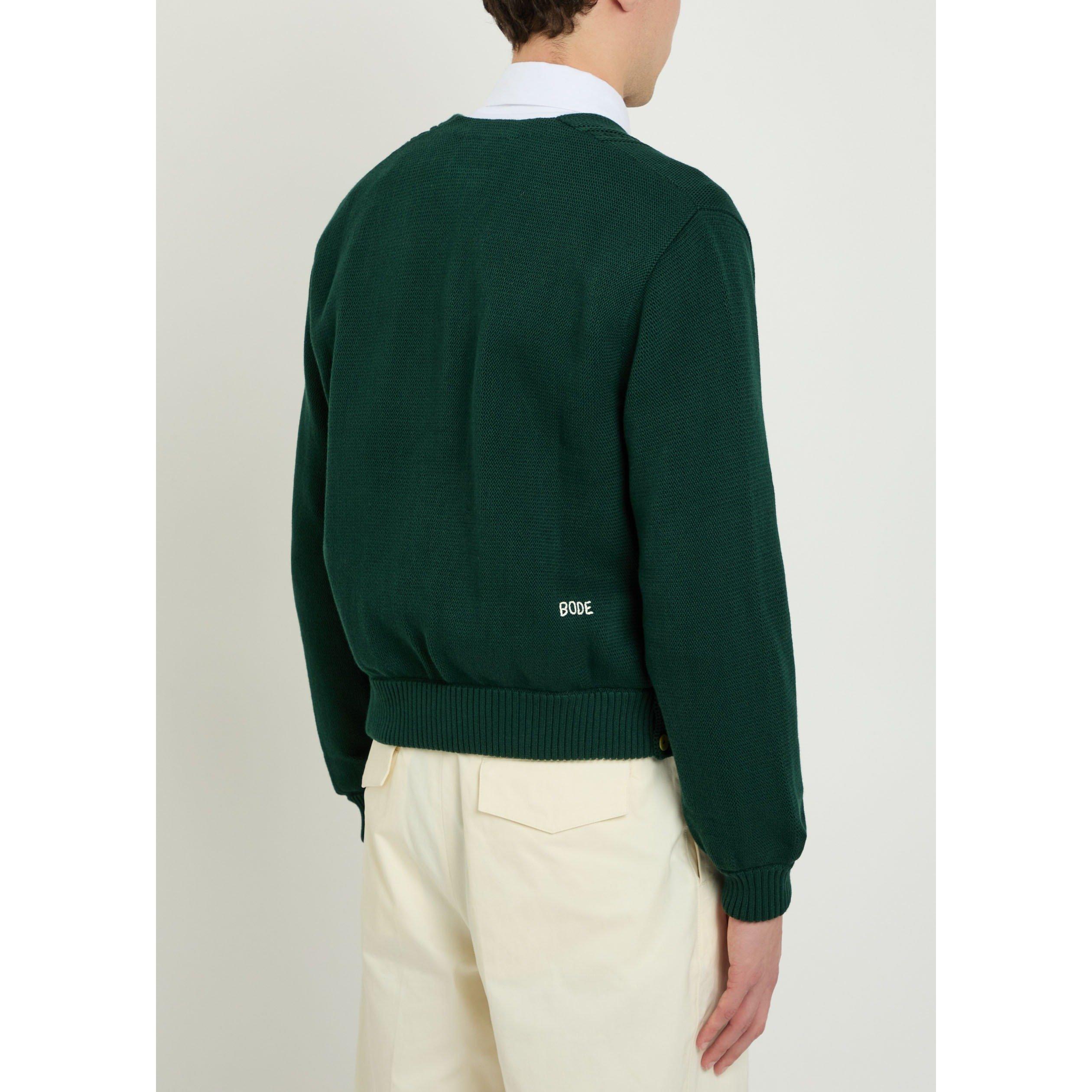 DARK GREEN - Bode - BODE DOUBLE BREASTED CARDIGAN - 3