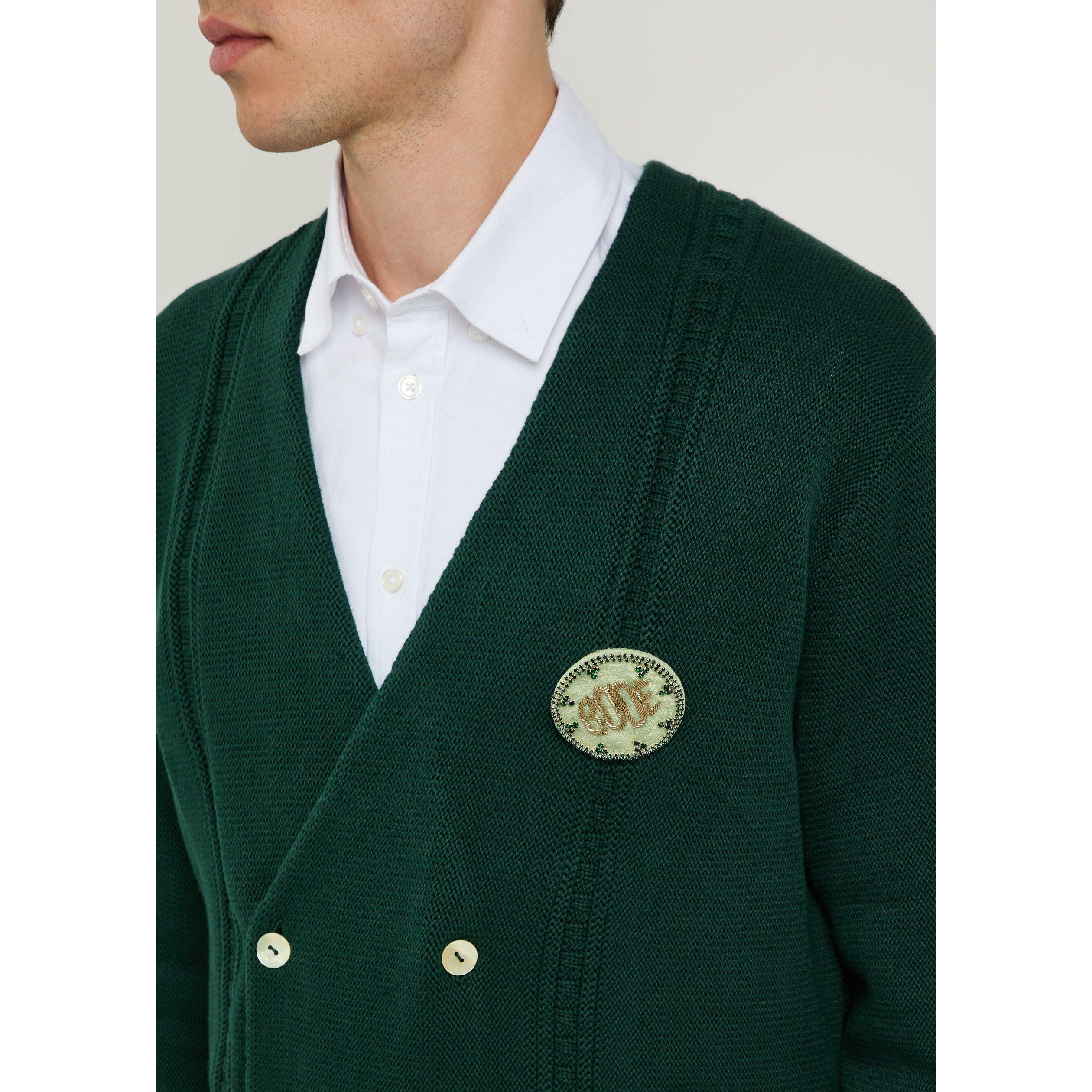 DARK GREEN - Bode - BODE DOUBLE BREASTED CARDIGAN - 4