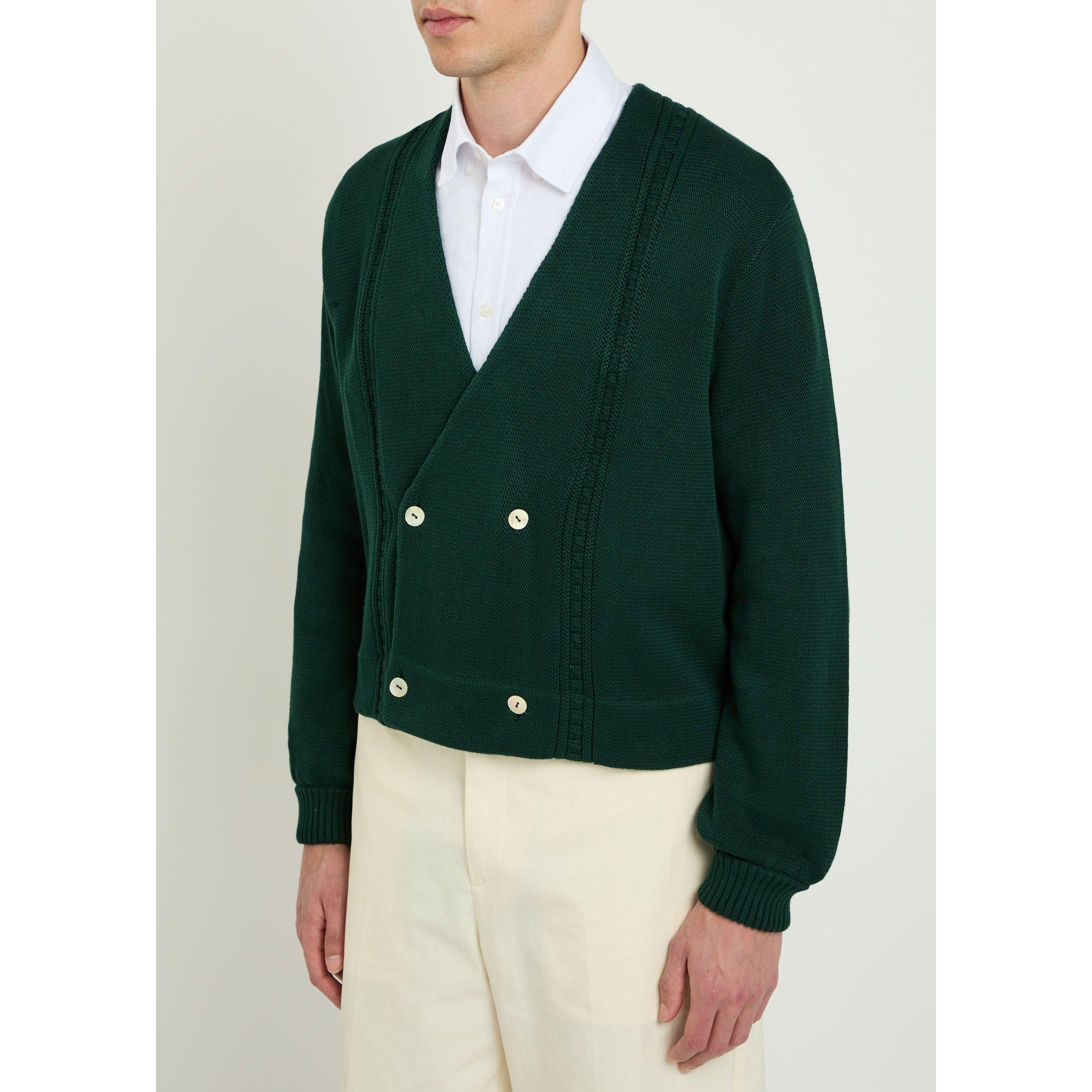 DARK GREEN - Bode - BODE DOUBLE BREASTED CARDIGAN - 5