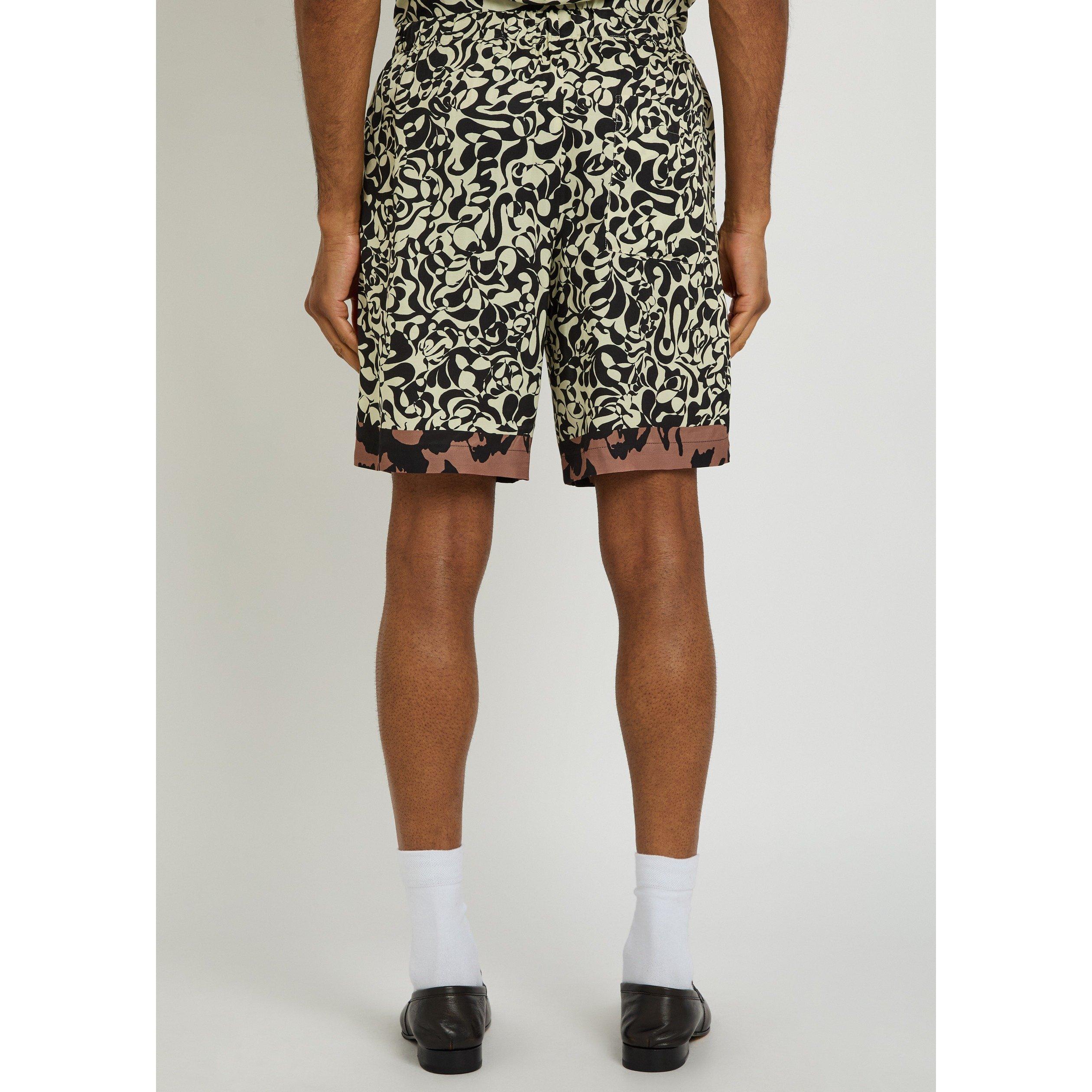 BLACK - Dries Van Noten - DVN PIPERI PRINTED SHORTS - 3