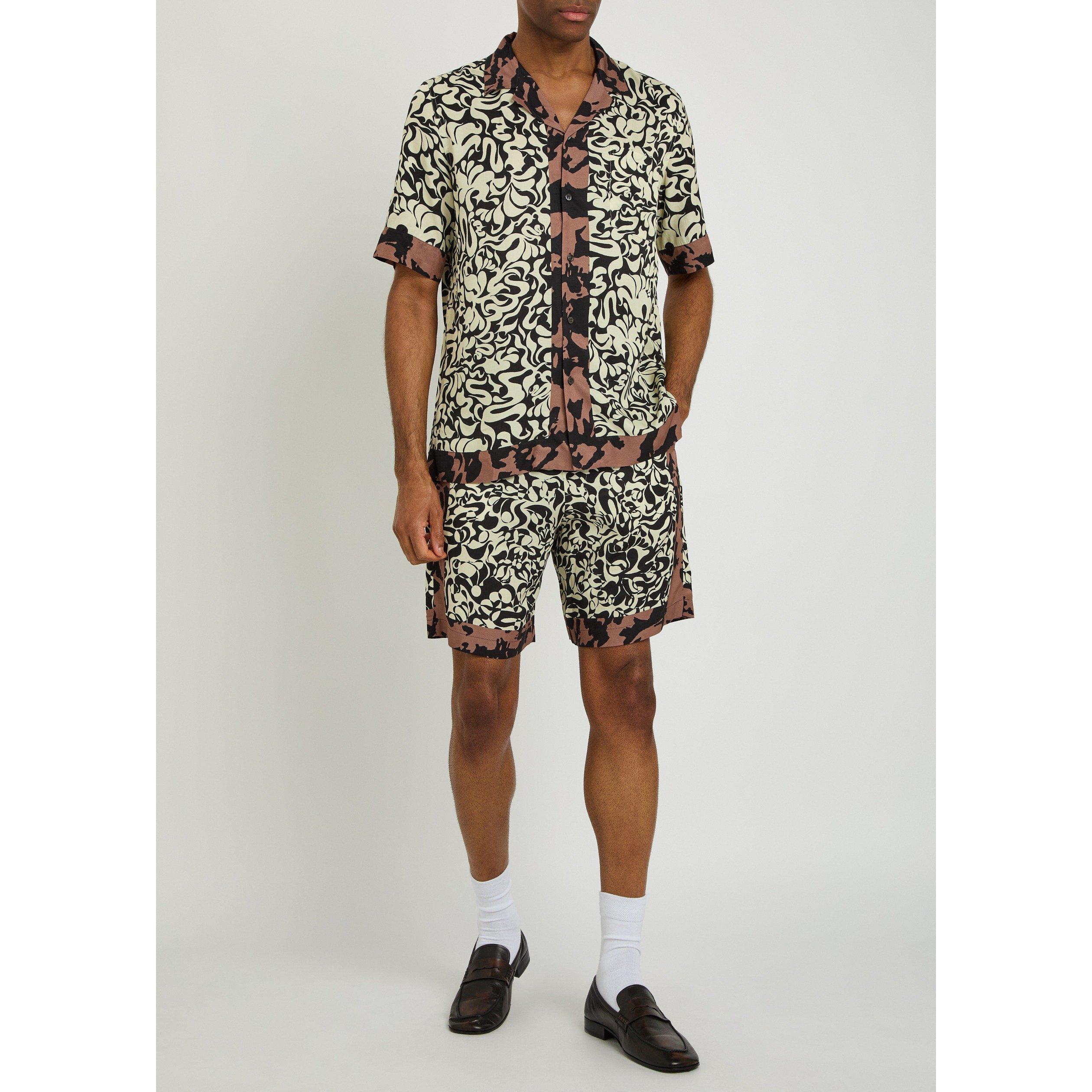 BLACK - Dries Van Noten - DVN PIPERI PRINTED SHORTS - 5