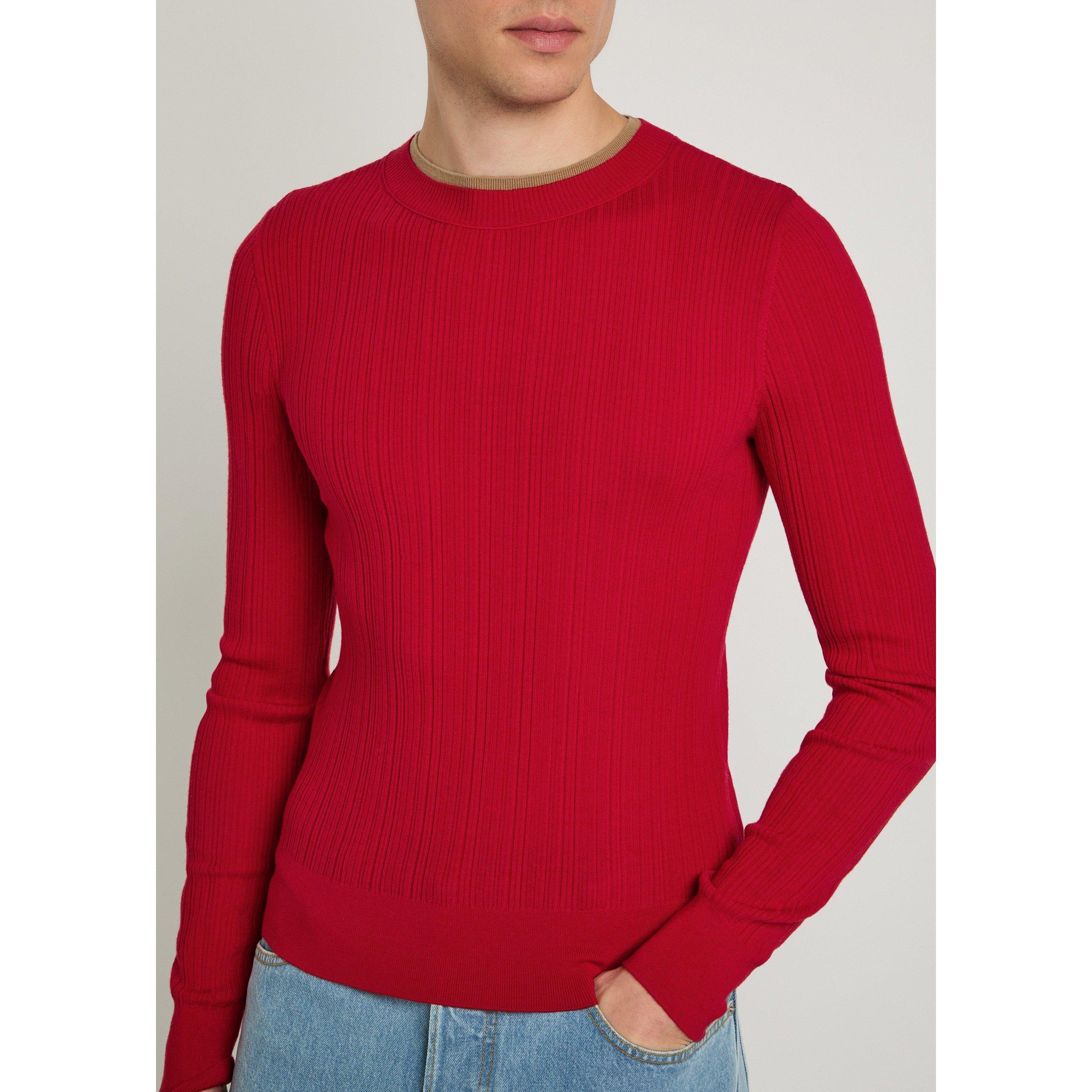 RED - Dries Van Noten - DVN MOTIF KNIT SWEATER - 4