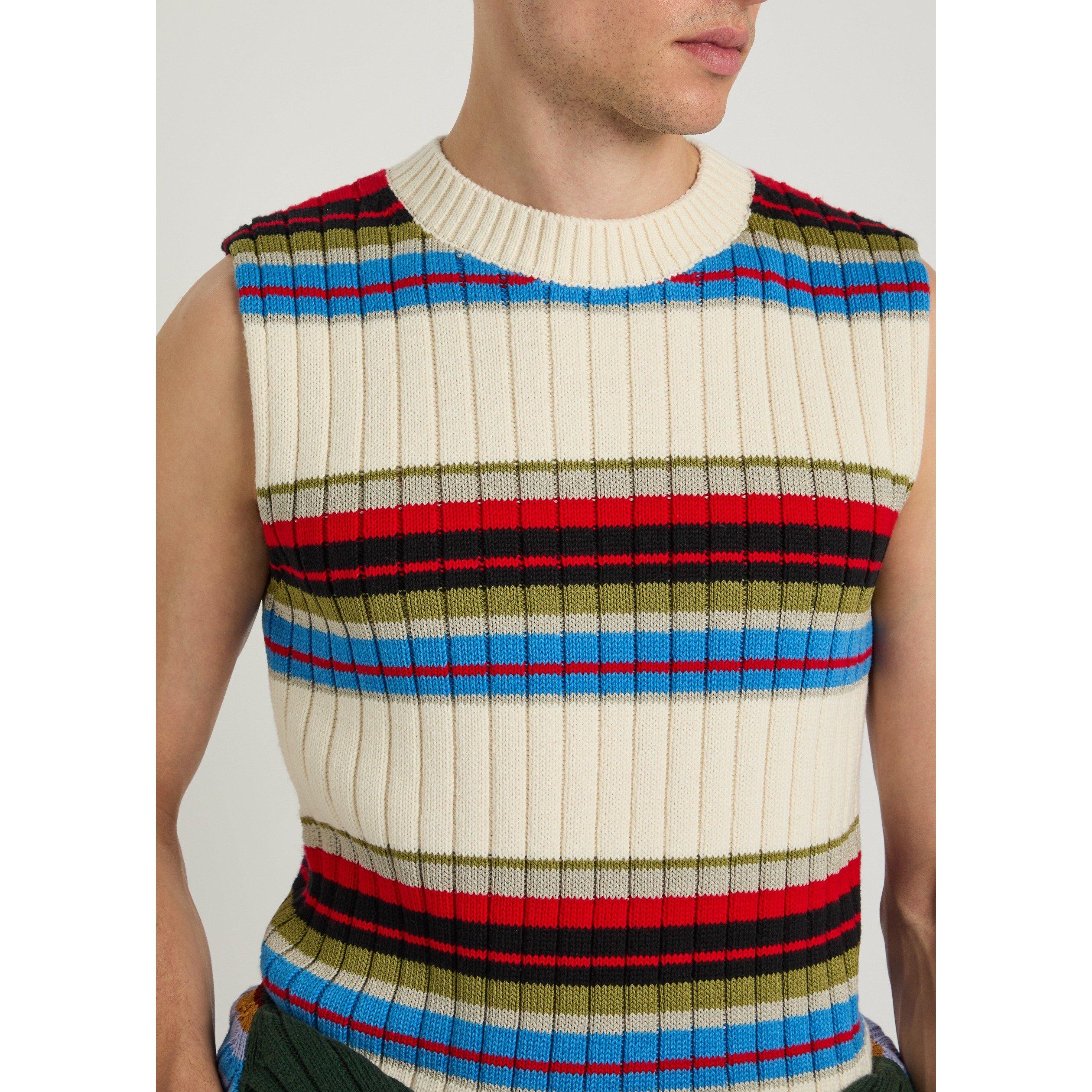 WHITE - Dries Van Noten - DVN MOSAIC KNIT VEST - 4