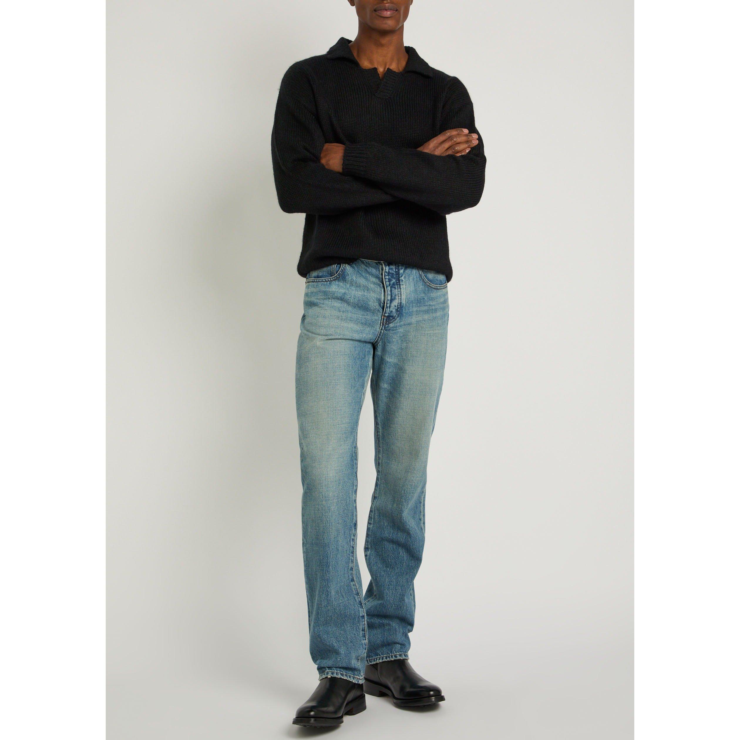 BLACK - Cherry LA - Men's Baby Alpaca Knit Henley - 5