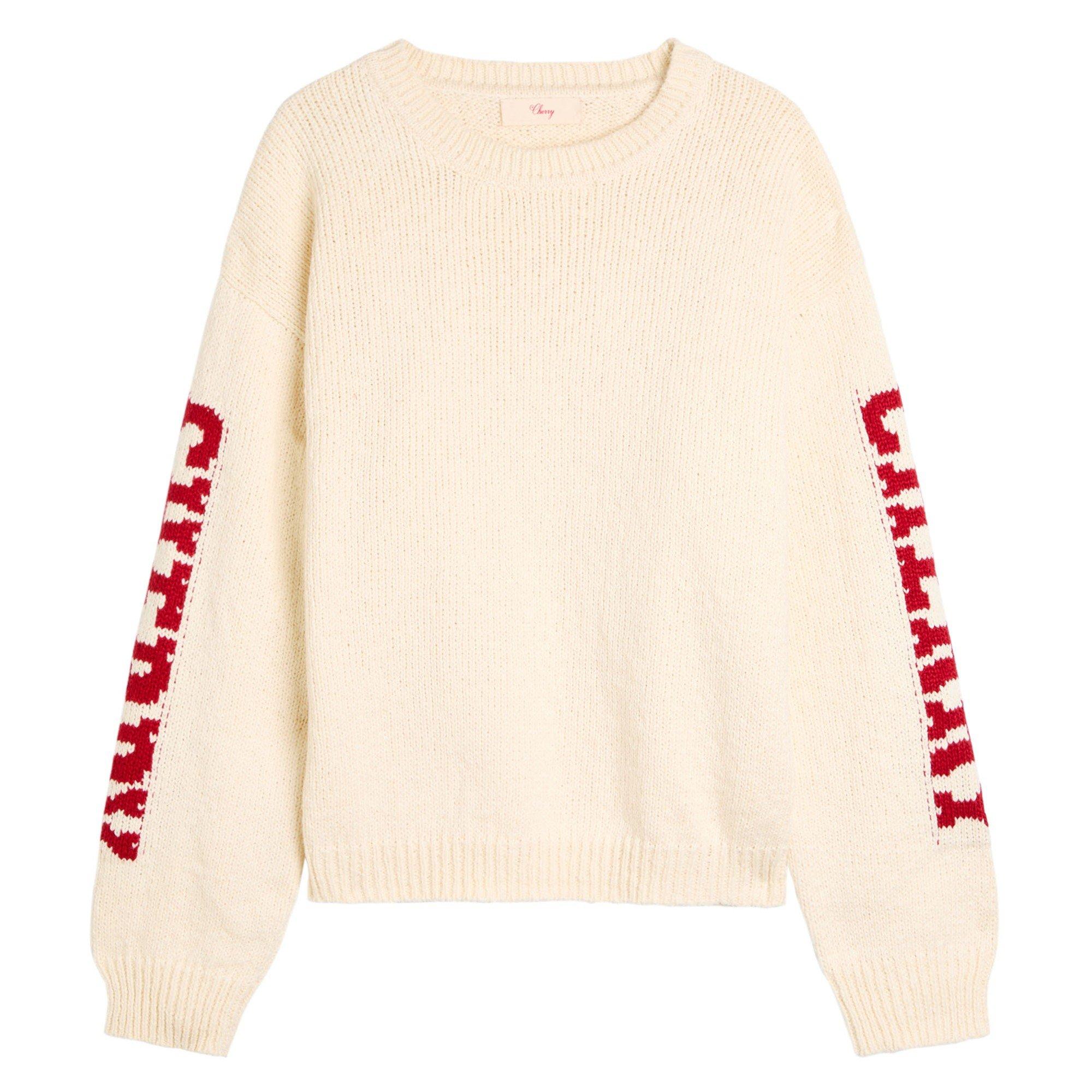 CREAM AND OTHER - Cherry LA - CHERRY COTTON KNIT CREW