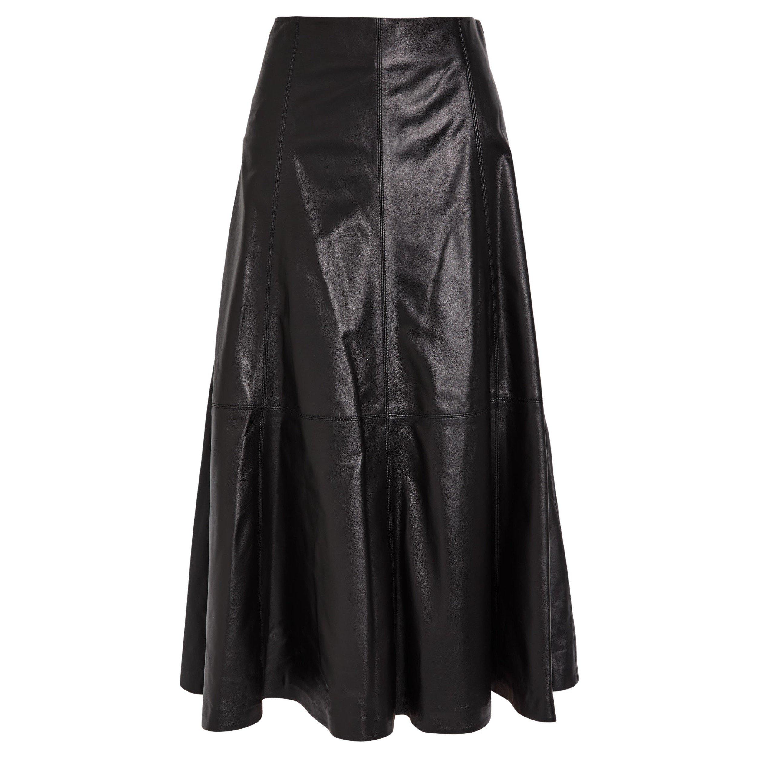 BLACK - Jonathan Simkhai - Women's Ryma Leather Midi Skirt - 1