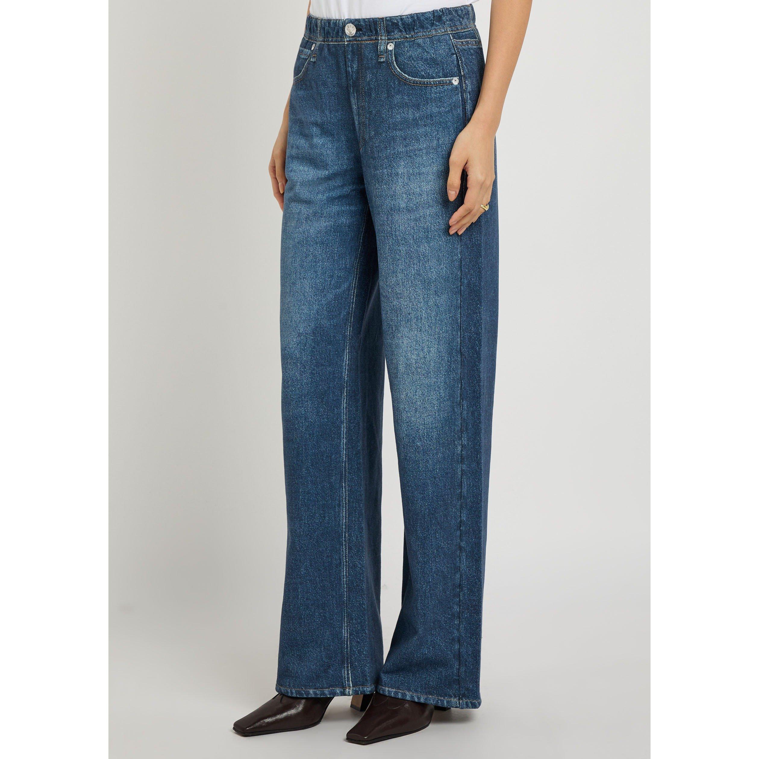 DARK BLUE - Rag and Bone - Women's Miramar Wide-Leg Jeans - 2