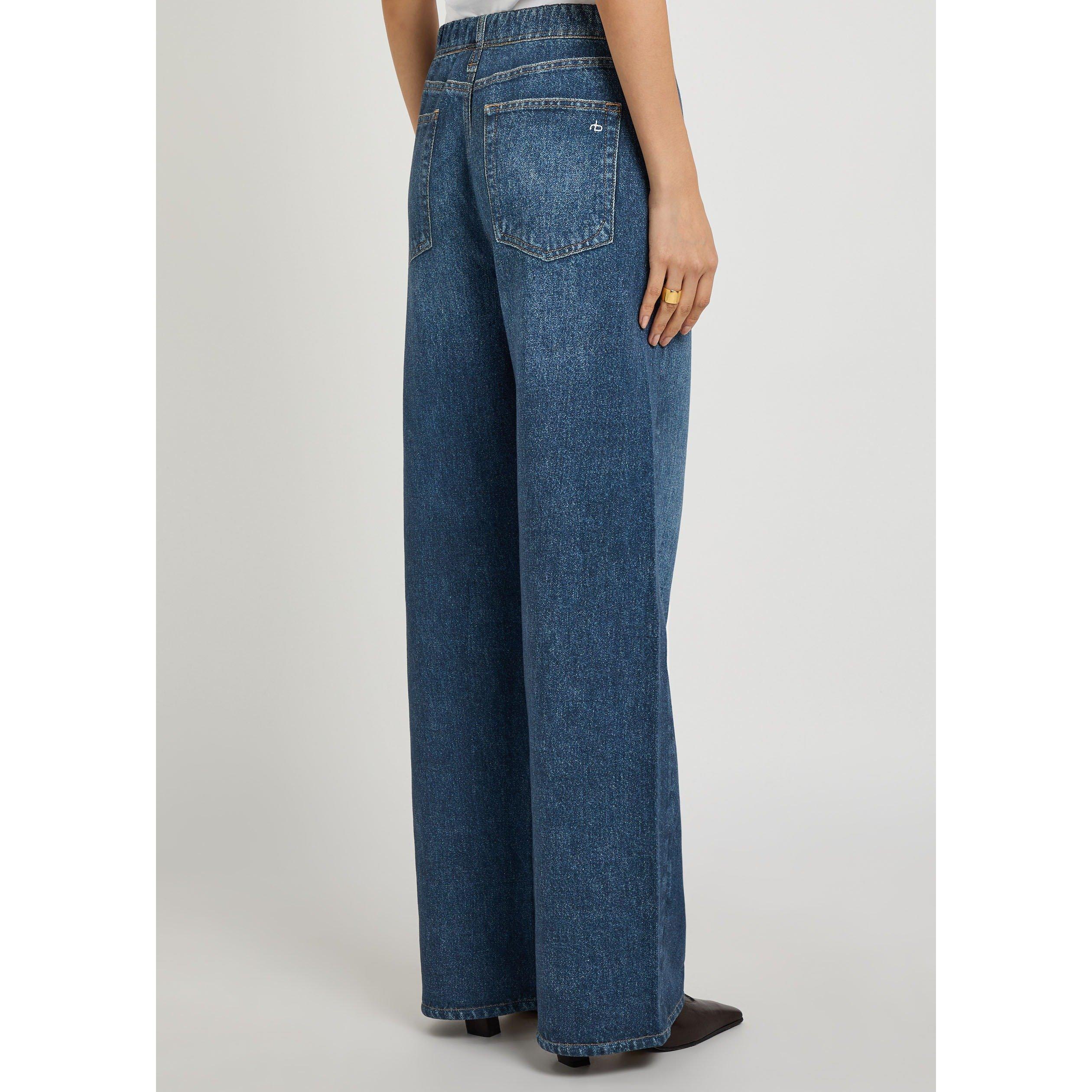 DARK BLUE - Rag and Bone - Women's Miramar Wide-Leg Jeans - 3