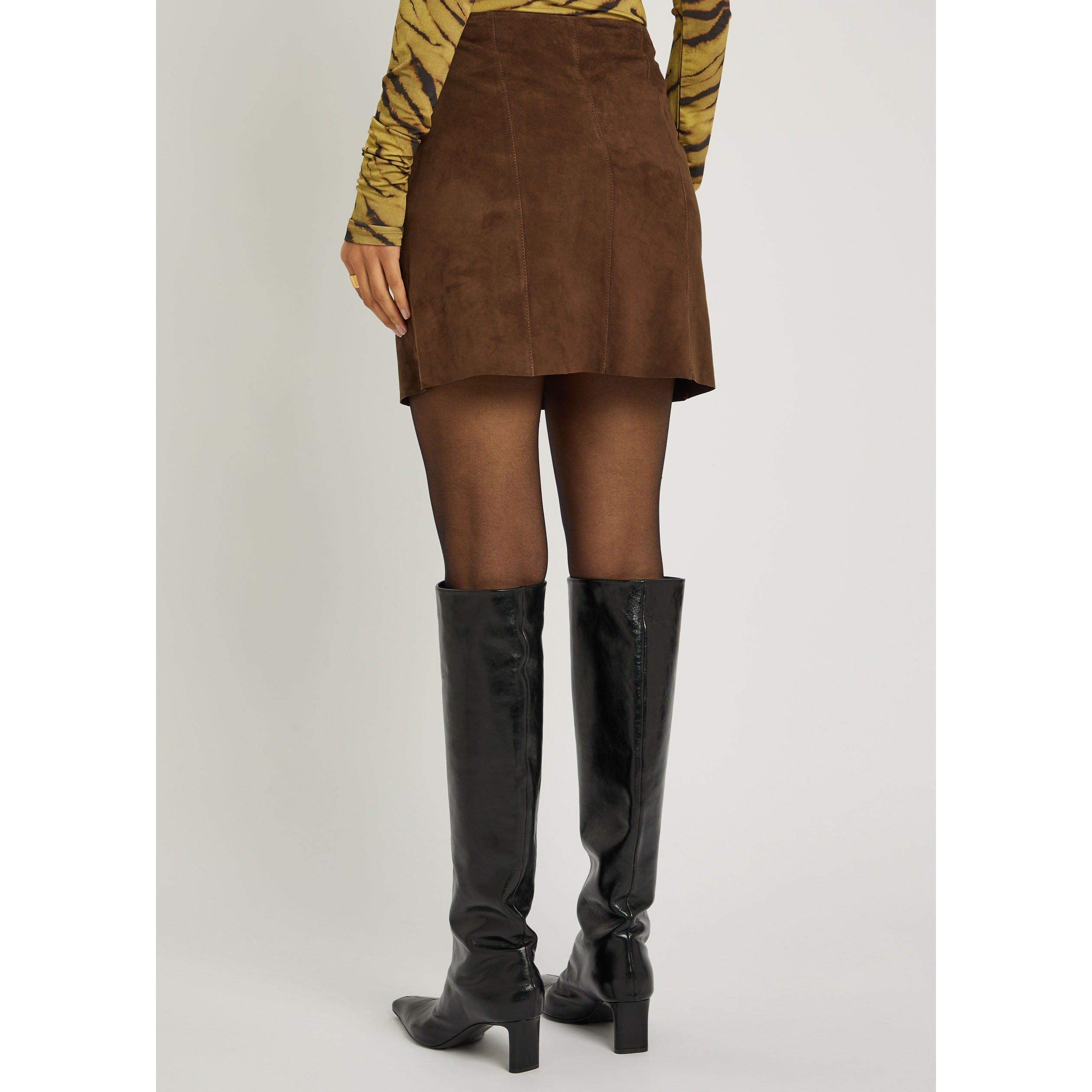 BROWN - RIXO - SS Wiley Skirt Brown - 3