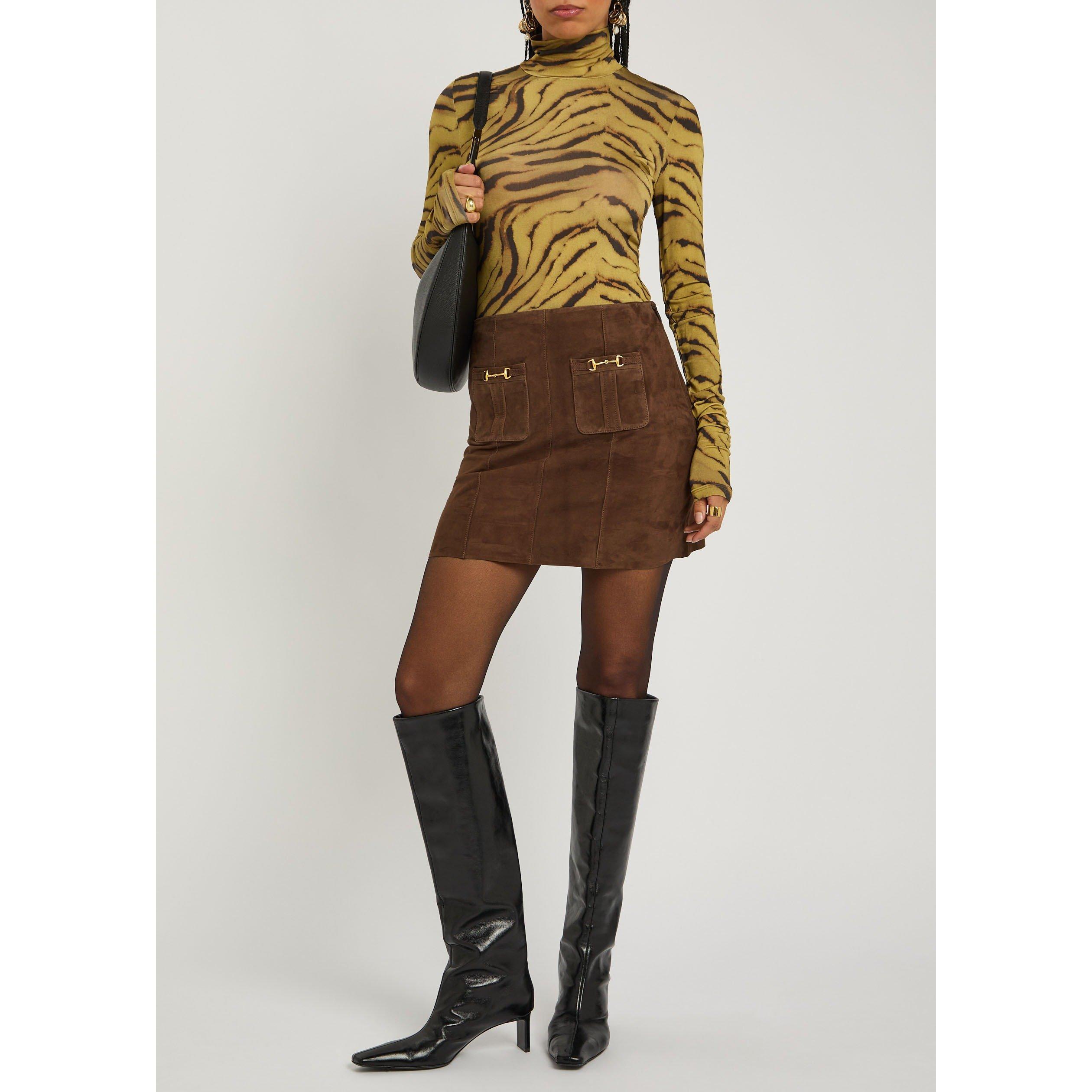 BROWN - RIXO - SS Wiley Skirt Brown - 4