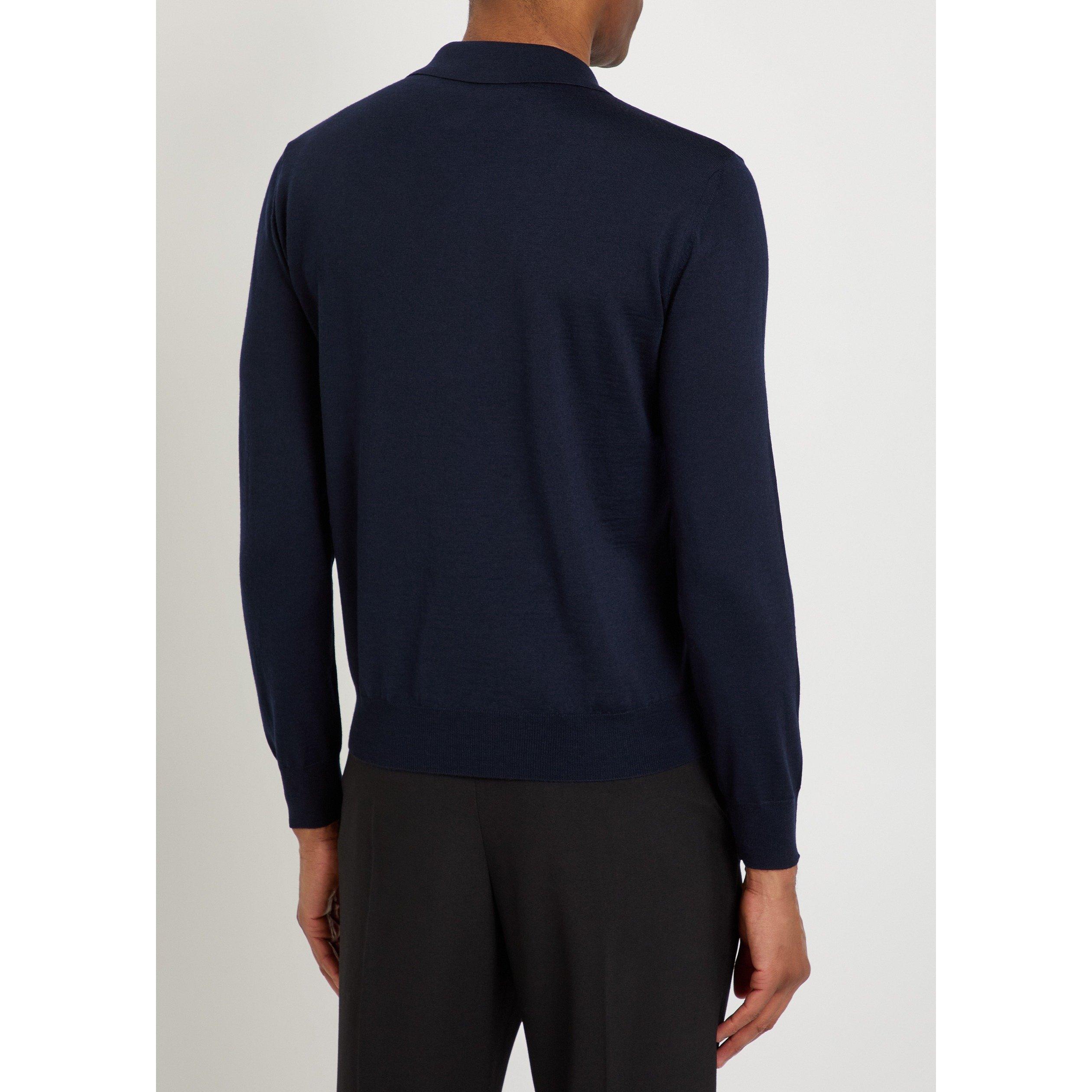 NAVY - Valentino - VAL POLO MAGLIA WOOL - 3