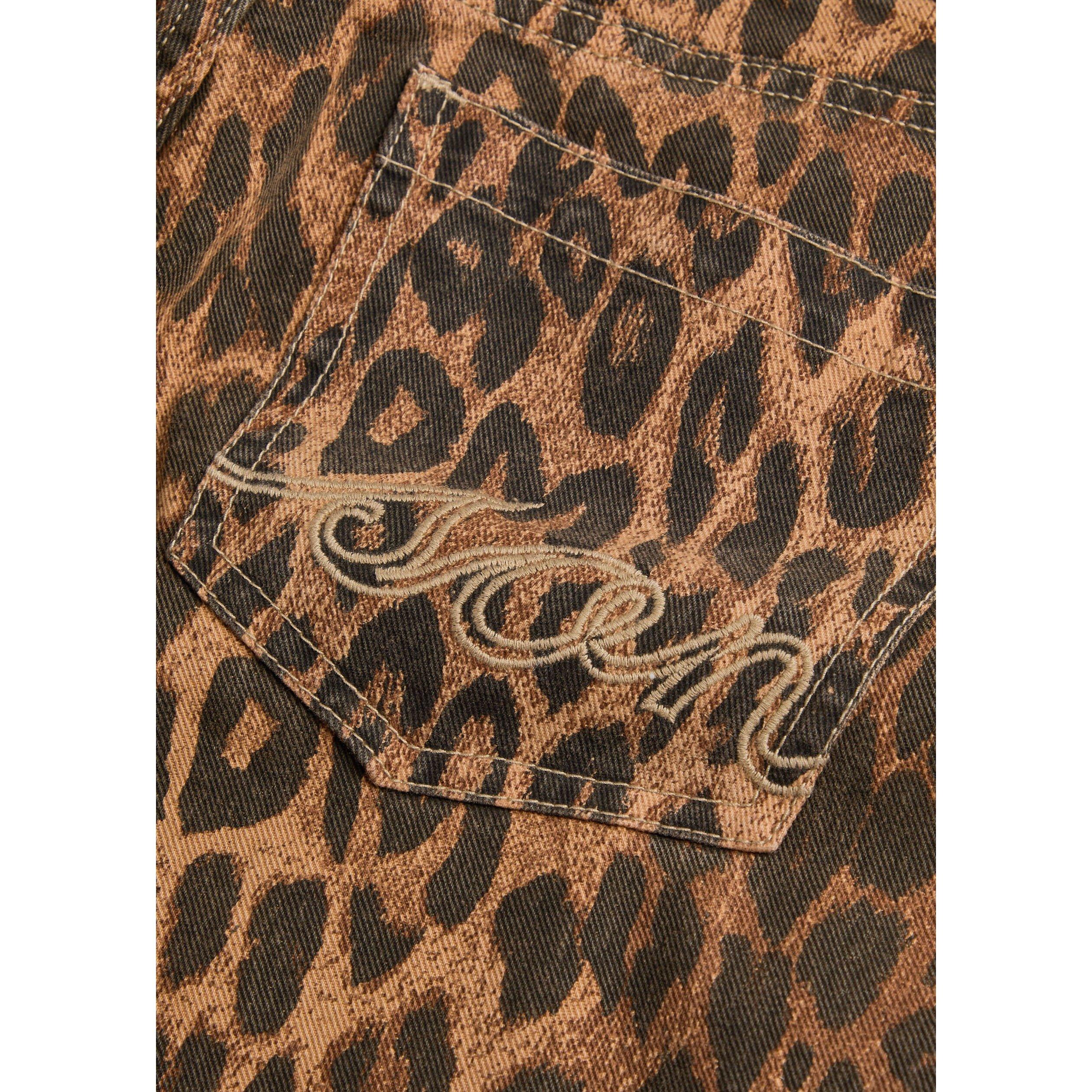 LEOPARD - Damson Madder - Women's Kenny Leopard Print Cotton Cropped Bootcut Jeans - 4