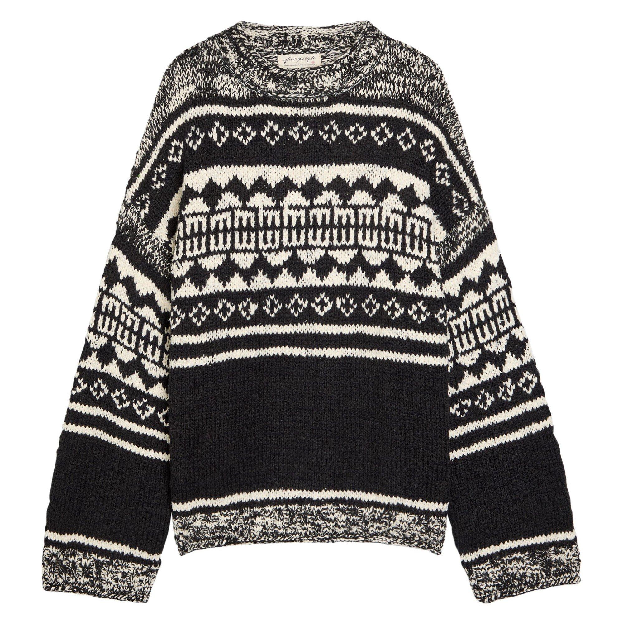 BLACK AND OTHER - Free People - K DANI PATTERN SWEATER - 1
