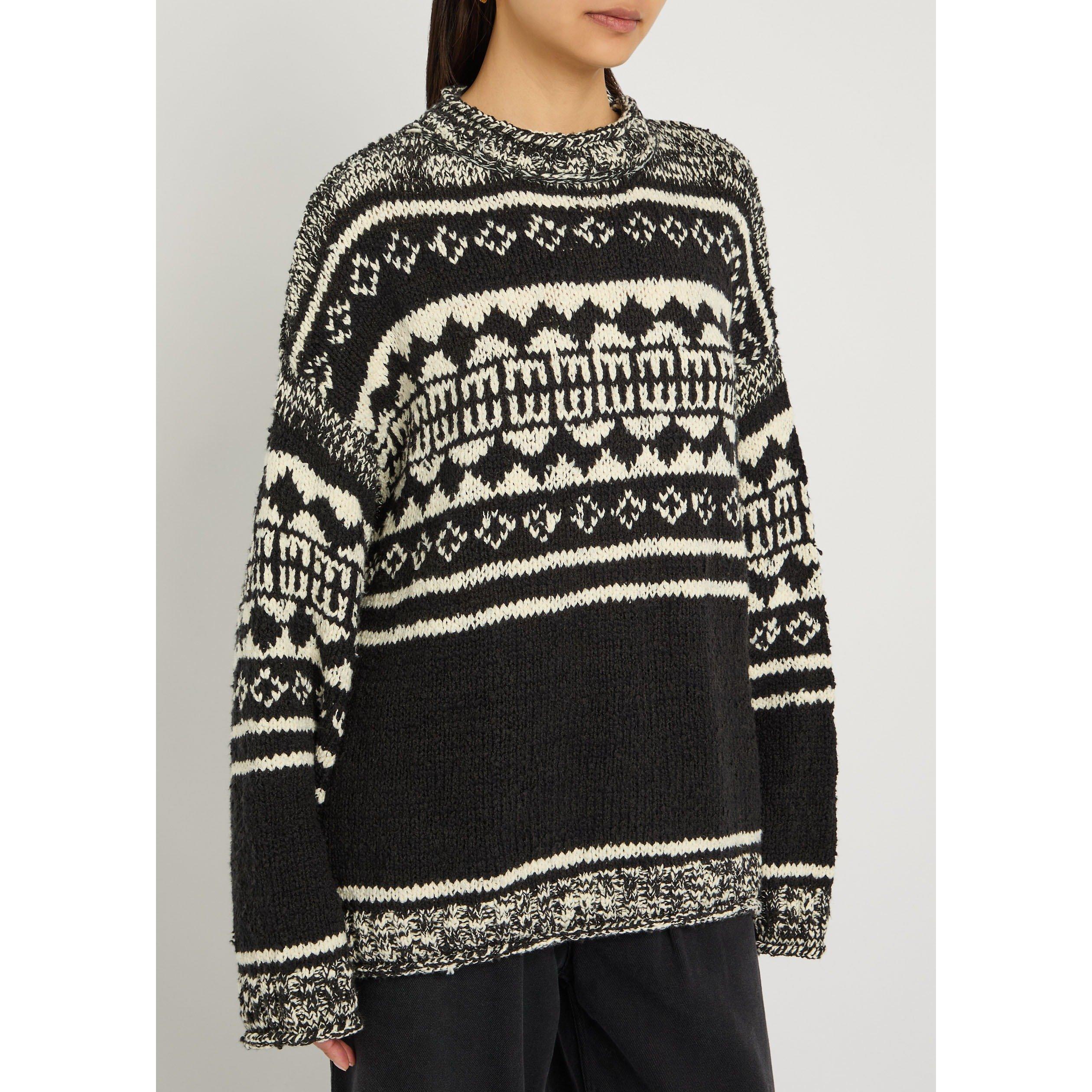 BLACK AND OTHER - Free People - K DANI PATTERN SWEATER - 2