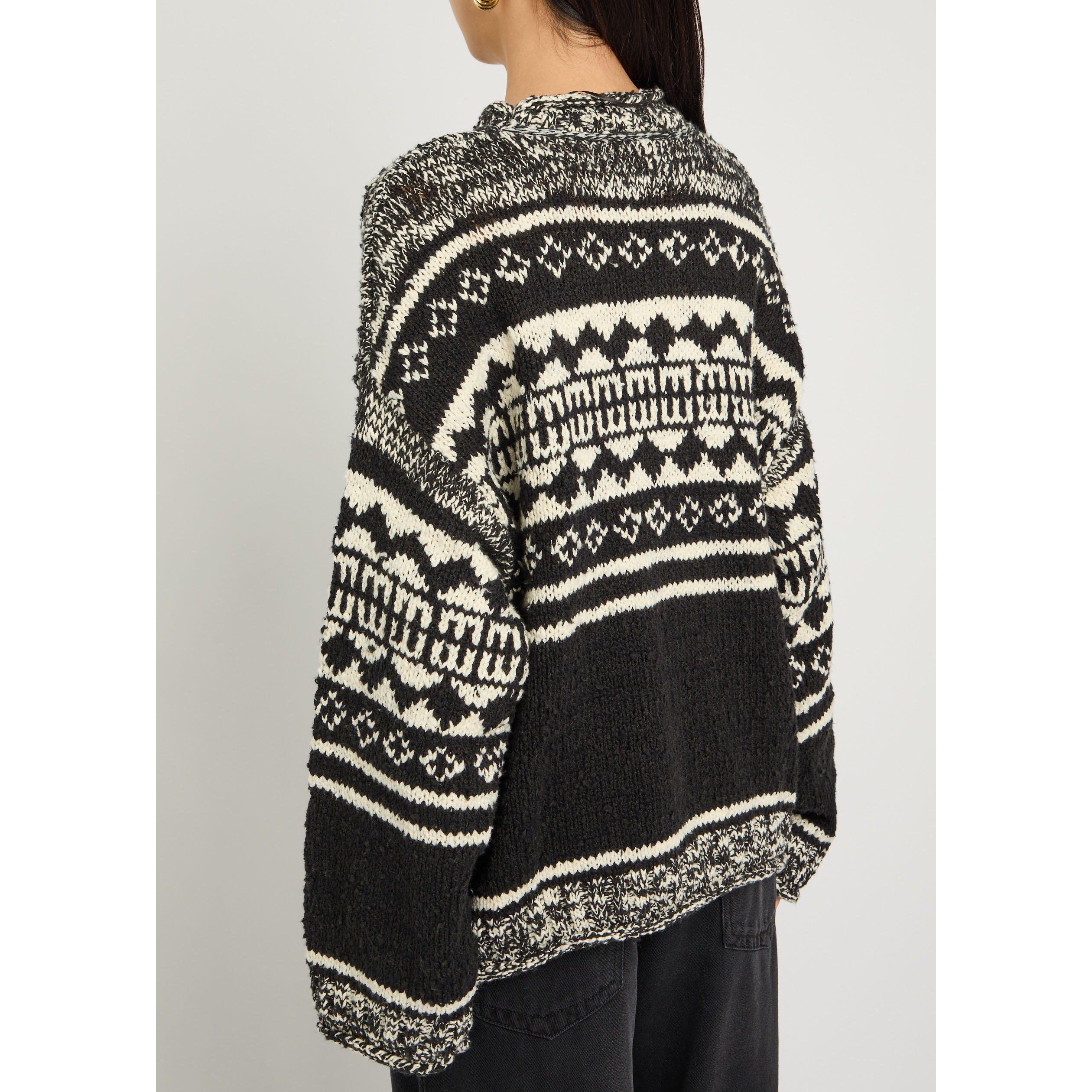 BLACK AND OTHER - Free People - K DANI PATTERN SWEATER - 3