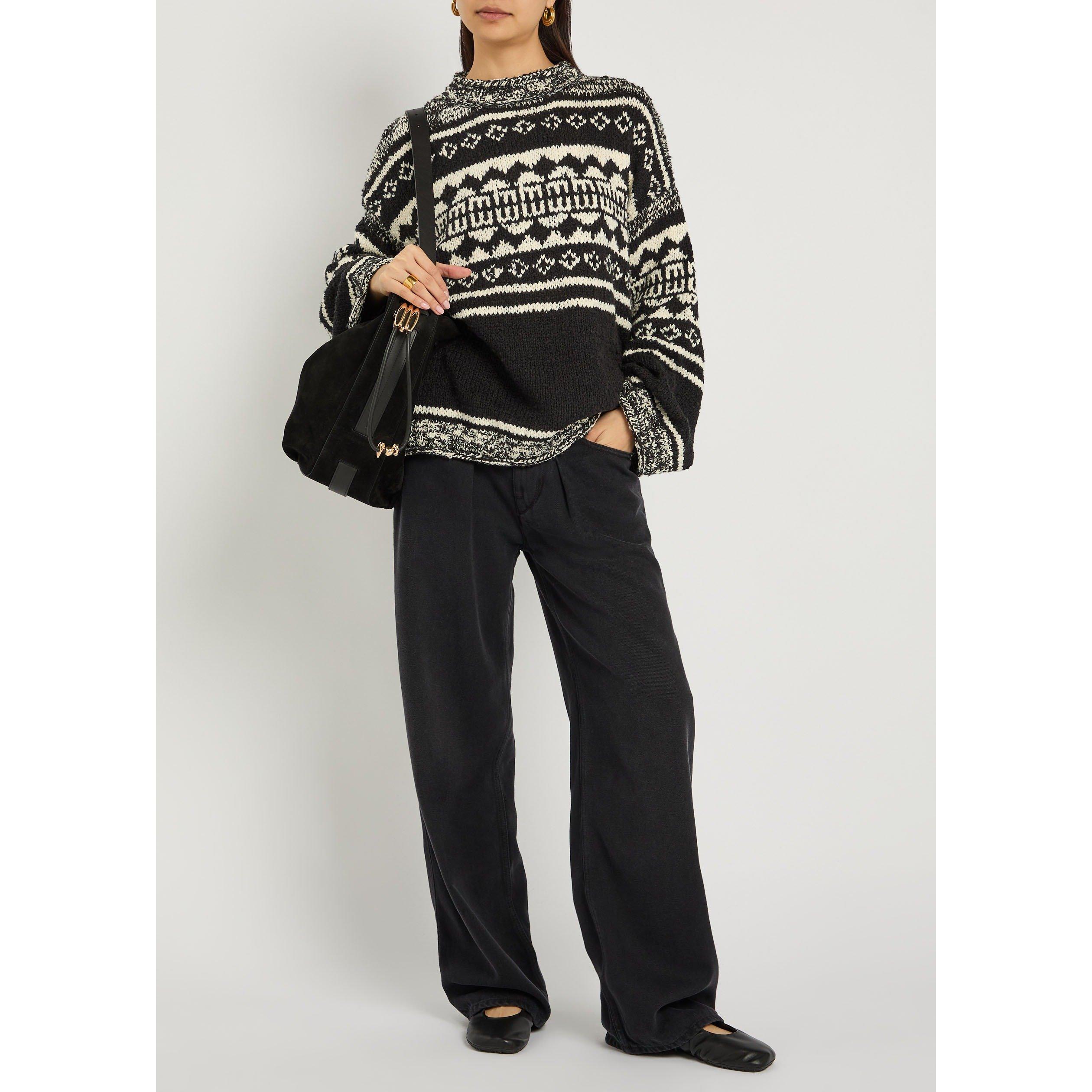 BLACK AND OTHER - Free People - K DANI PATTERN SWEATER - 5
