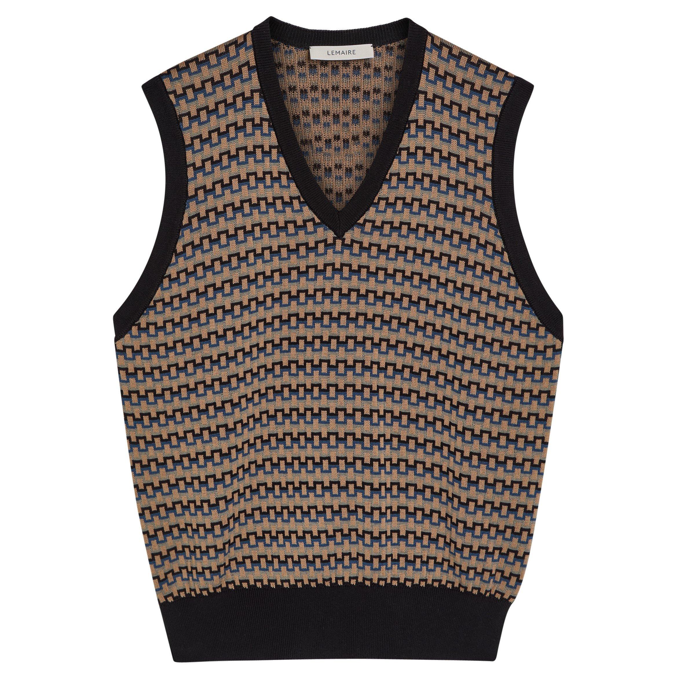 MULTICOLOURED 1 - Lemaire - LEMAIRE V NECK JACQUARD VEST - 1