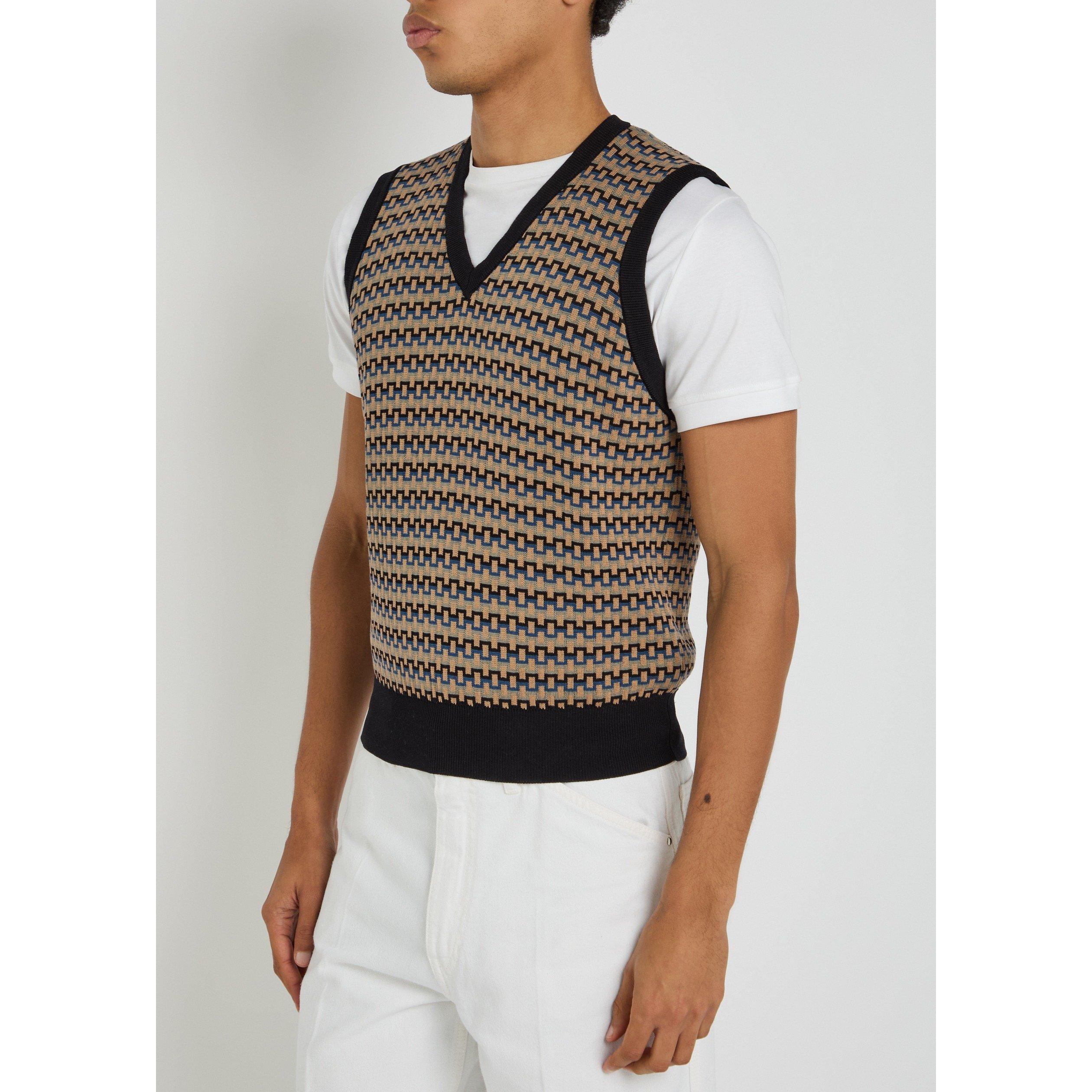 MULTICOLOURED 1 - Lemaire - LEMAIRE V NECK JACQUARD VEST - 2