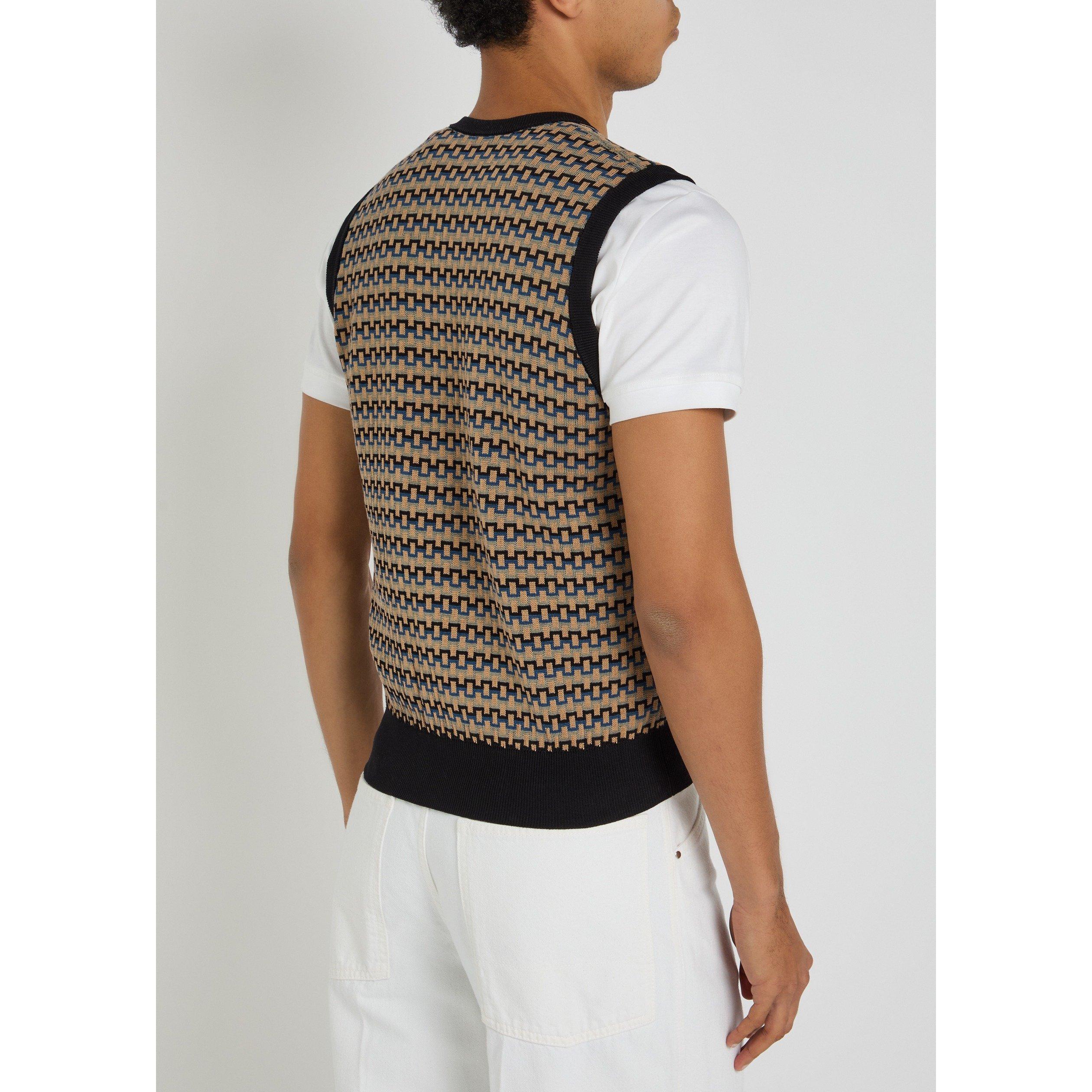 MULTICOLOURED 1 - Lemaire - LEMAIRE V NECK JACQUARD VEST - 3