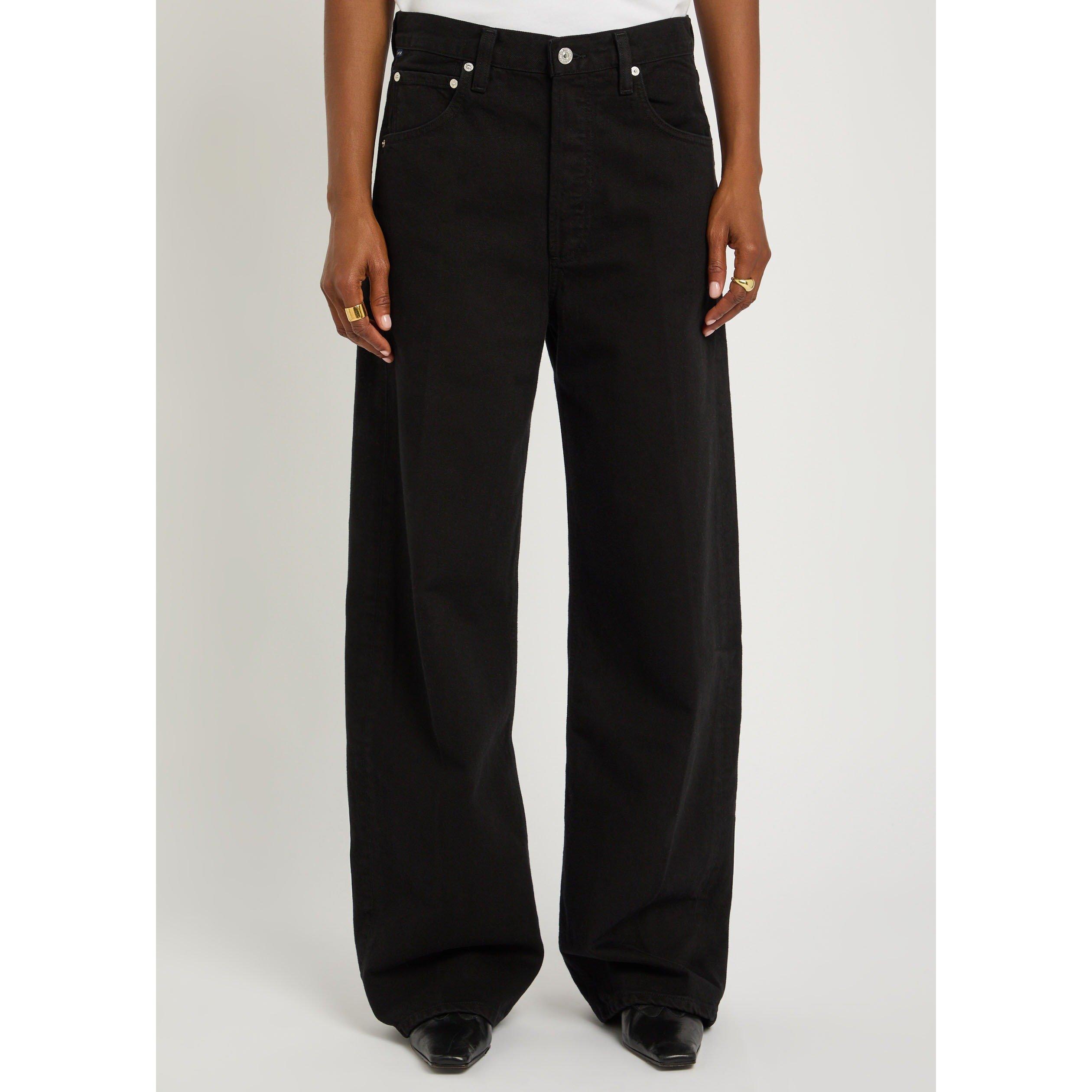 BLACK - Citizens Of Humanity - JE AYLA BAGGY IN SOLID BLACK - 2